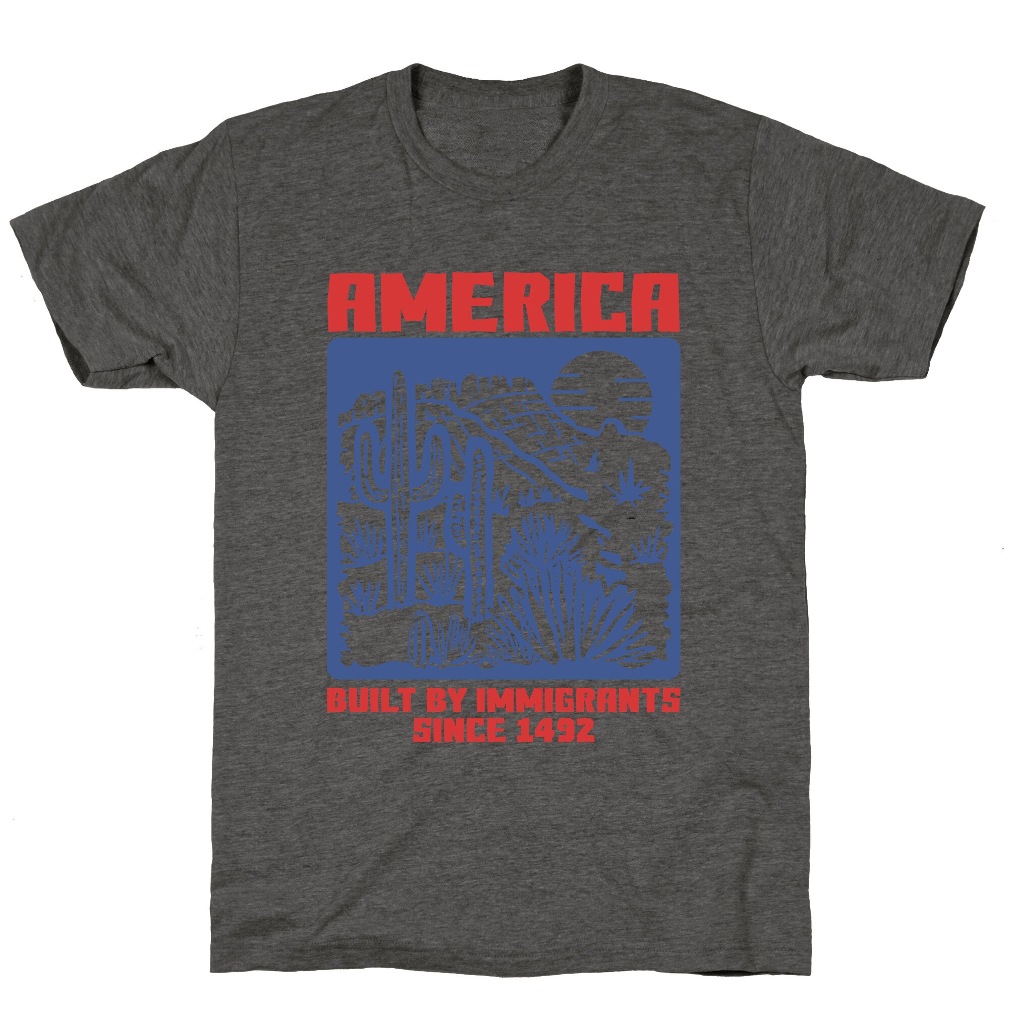 America Built By Immigrants July 4th Unisex Triblend Tee