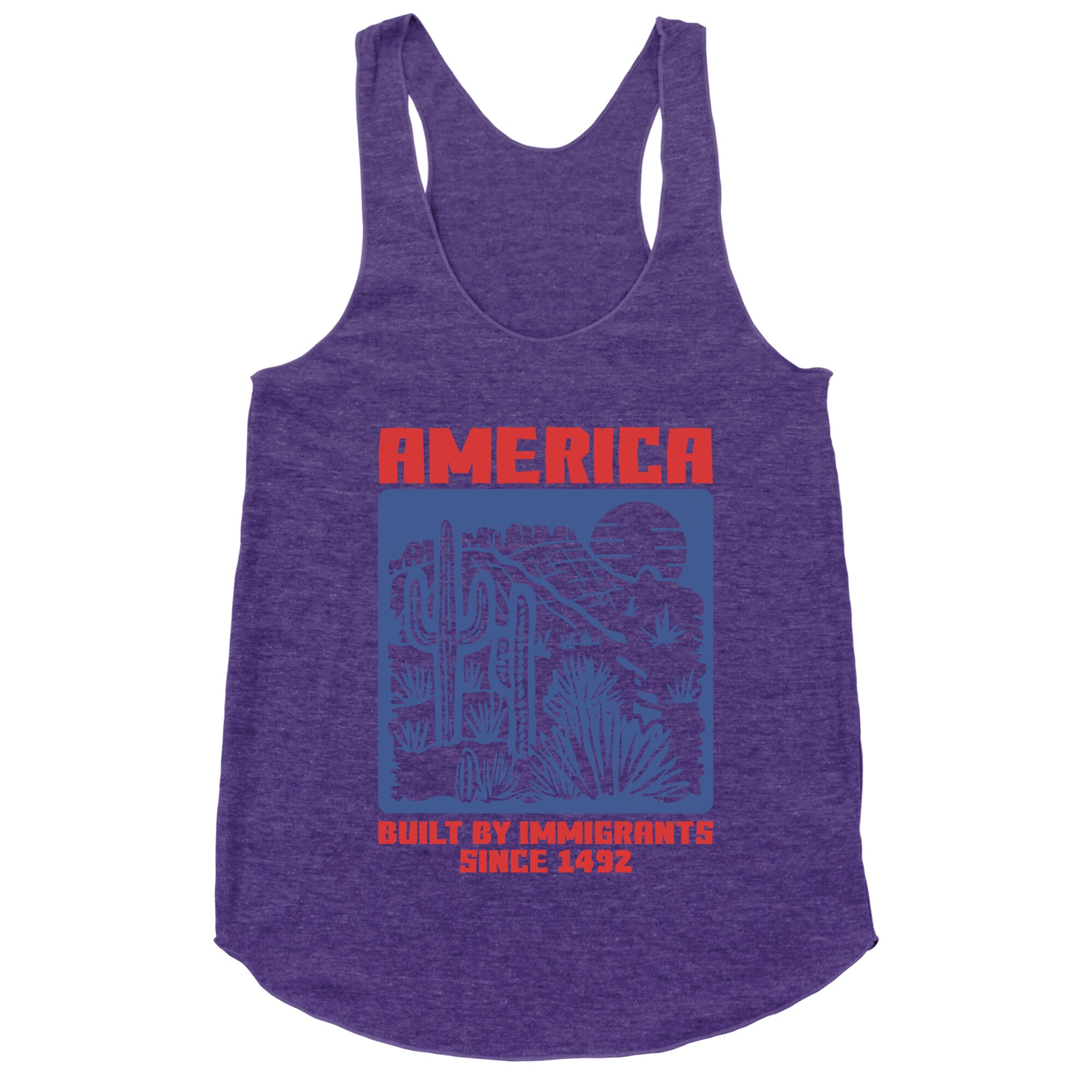 America Built By Immigrants July 4th Racerback Tank