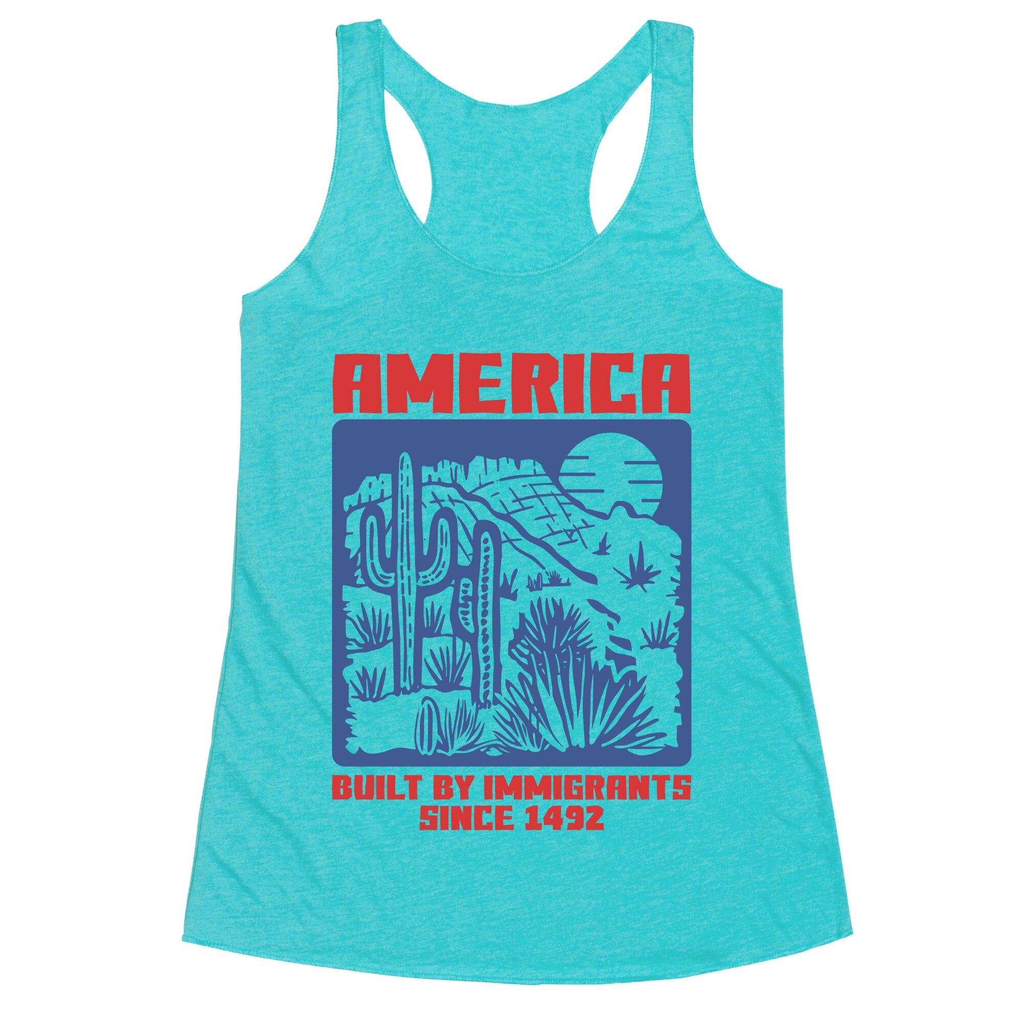 America Built By Immigrants July 4th Racerback Tank