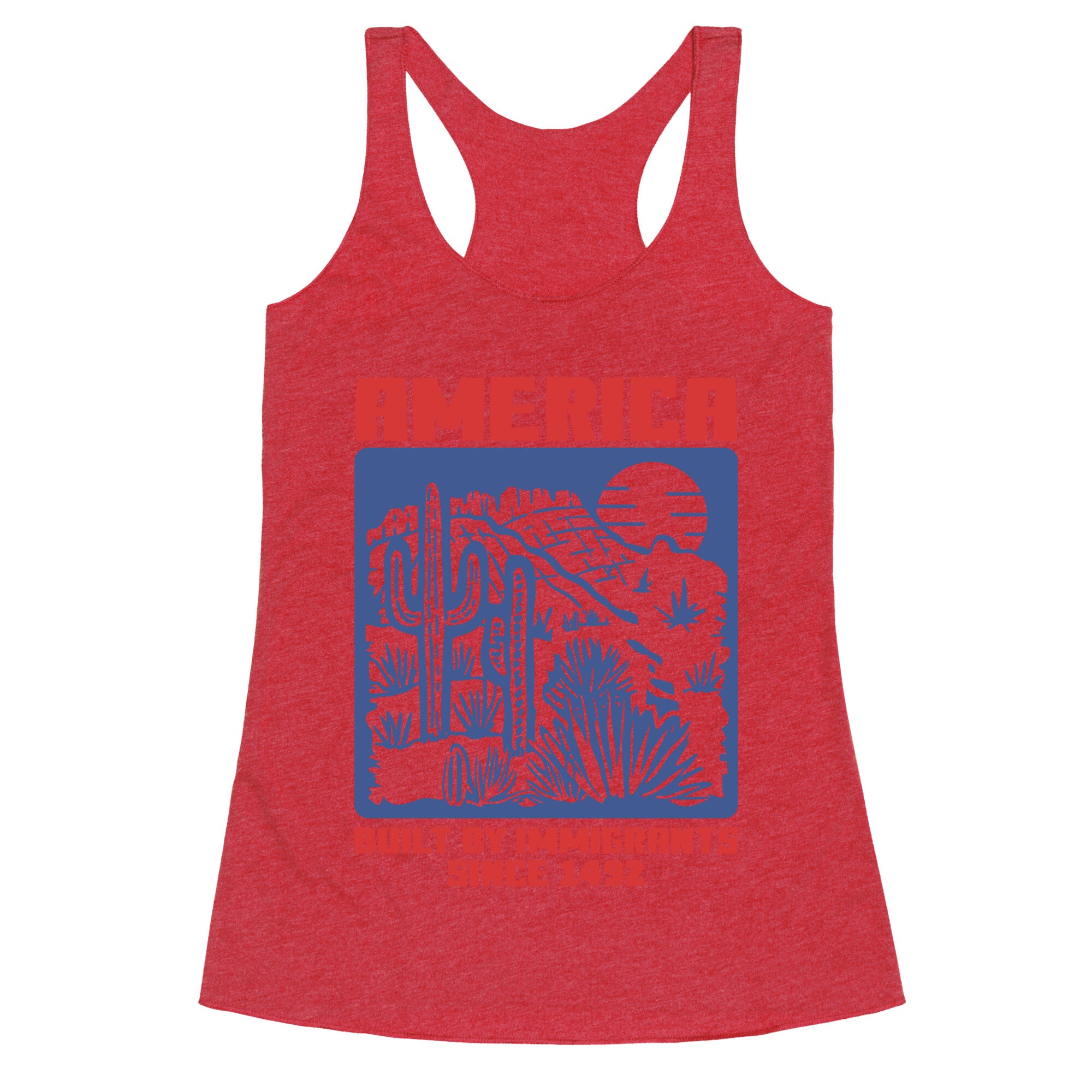 America Built By Immigrants July 4th Racerback Tank