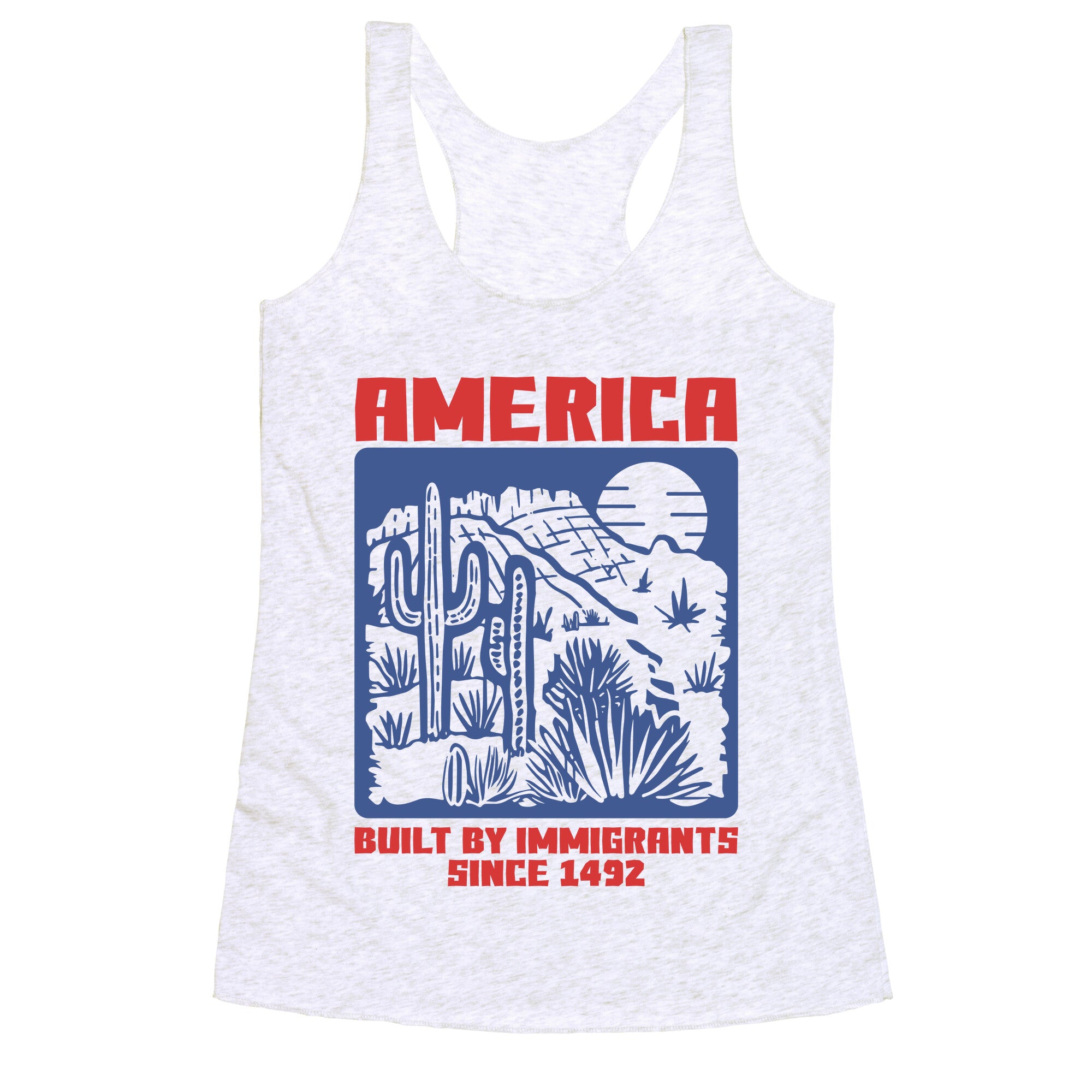 America Built By Immigrants July 4th Racerback Tank