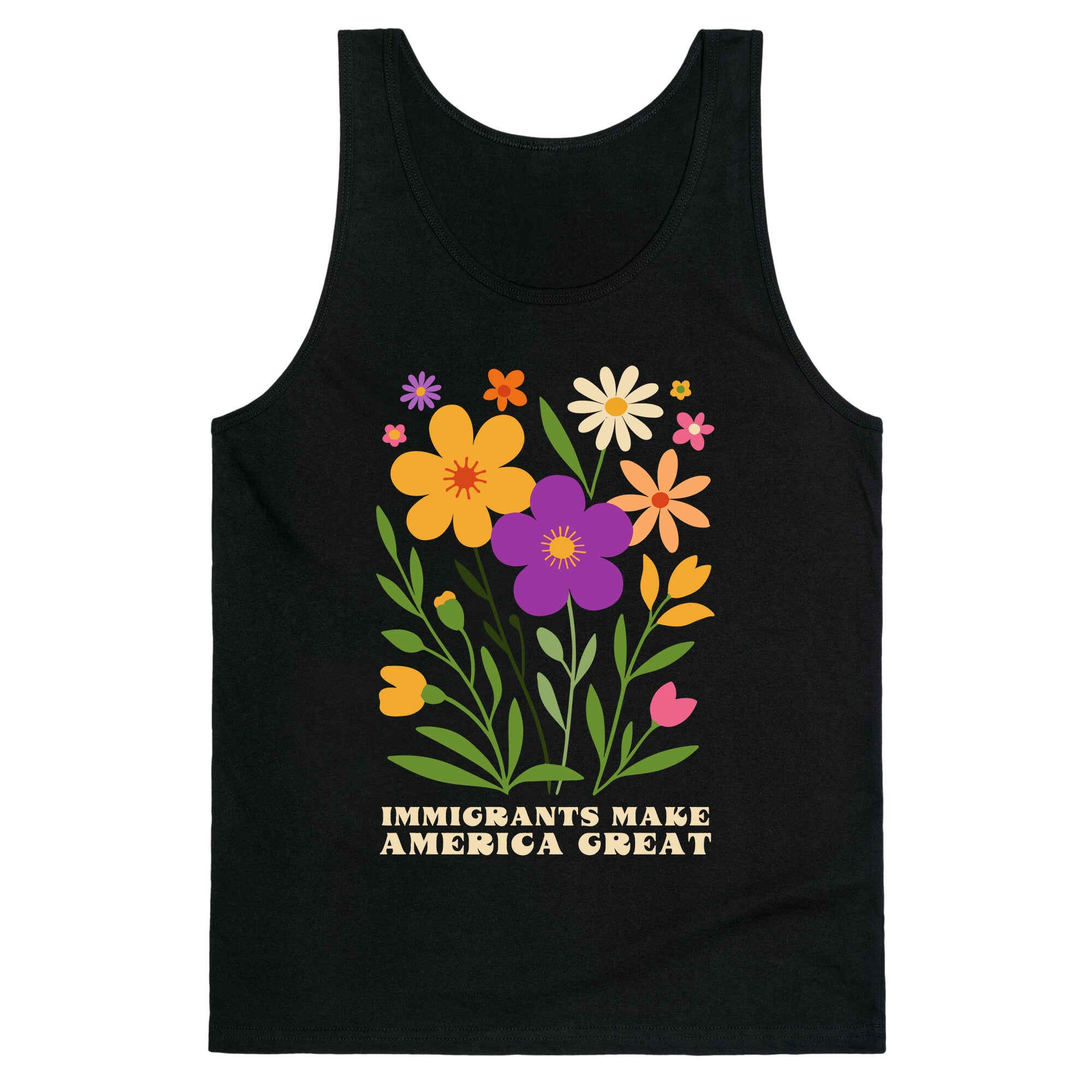 Immigrants Make America Great Floral Tank Top