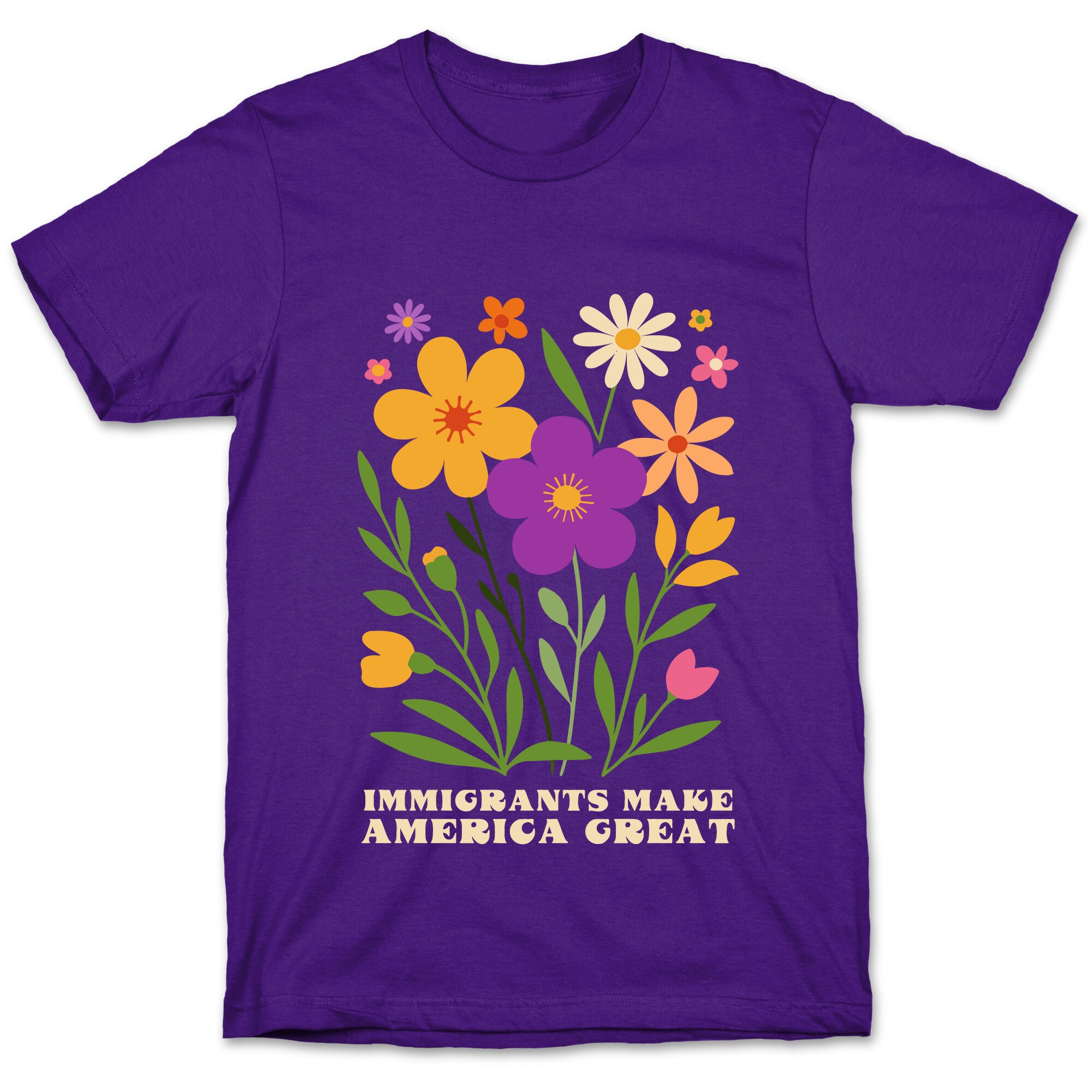 Immigrants Make America Great Floral T-Shirt