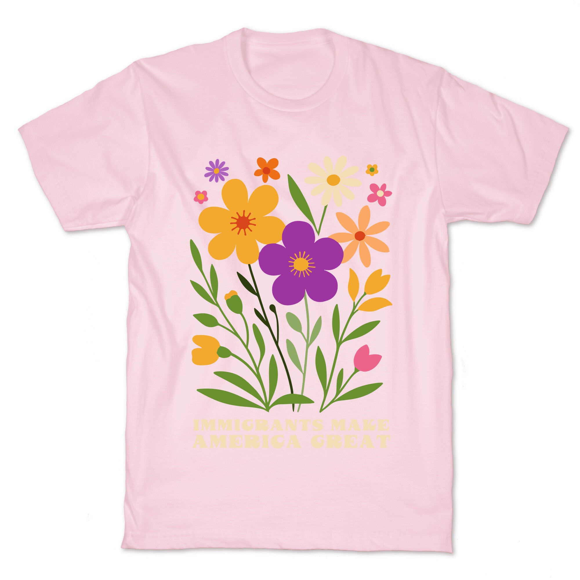 Immigrants Make America Great Floral T-Shirt