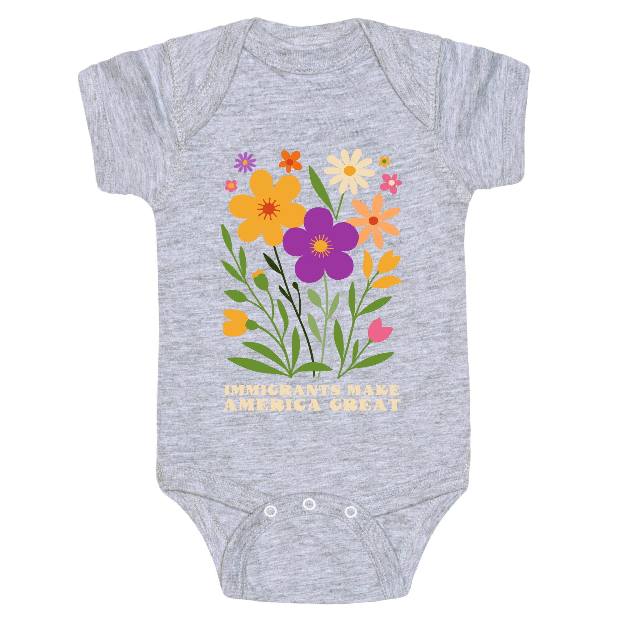 Immigrants Make America Great Floral Baby One-Piece