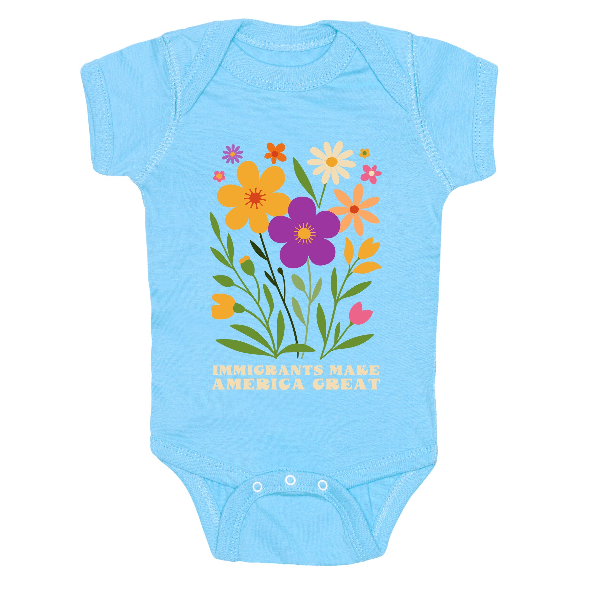 Immigrants Make America Great Floral Baby One-Piece