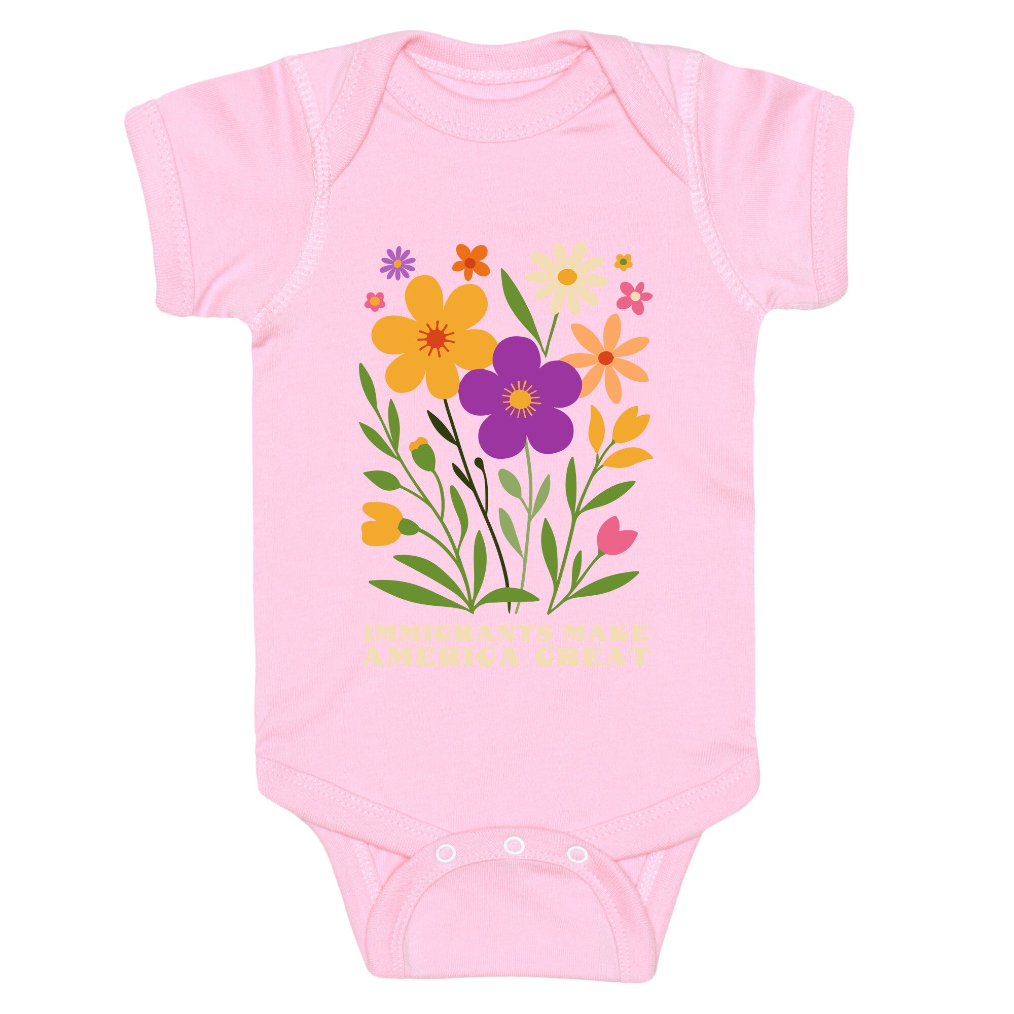 Immigrants Make America Great Floral Baby One-Piece