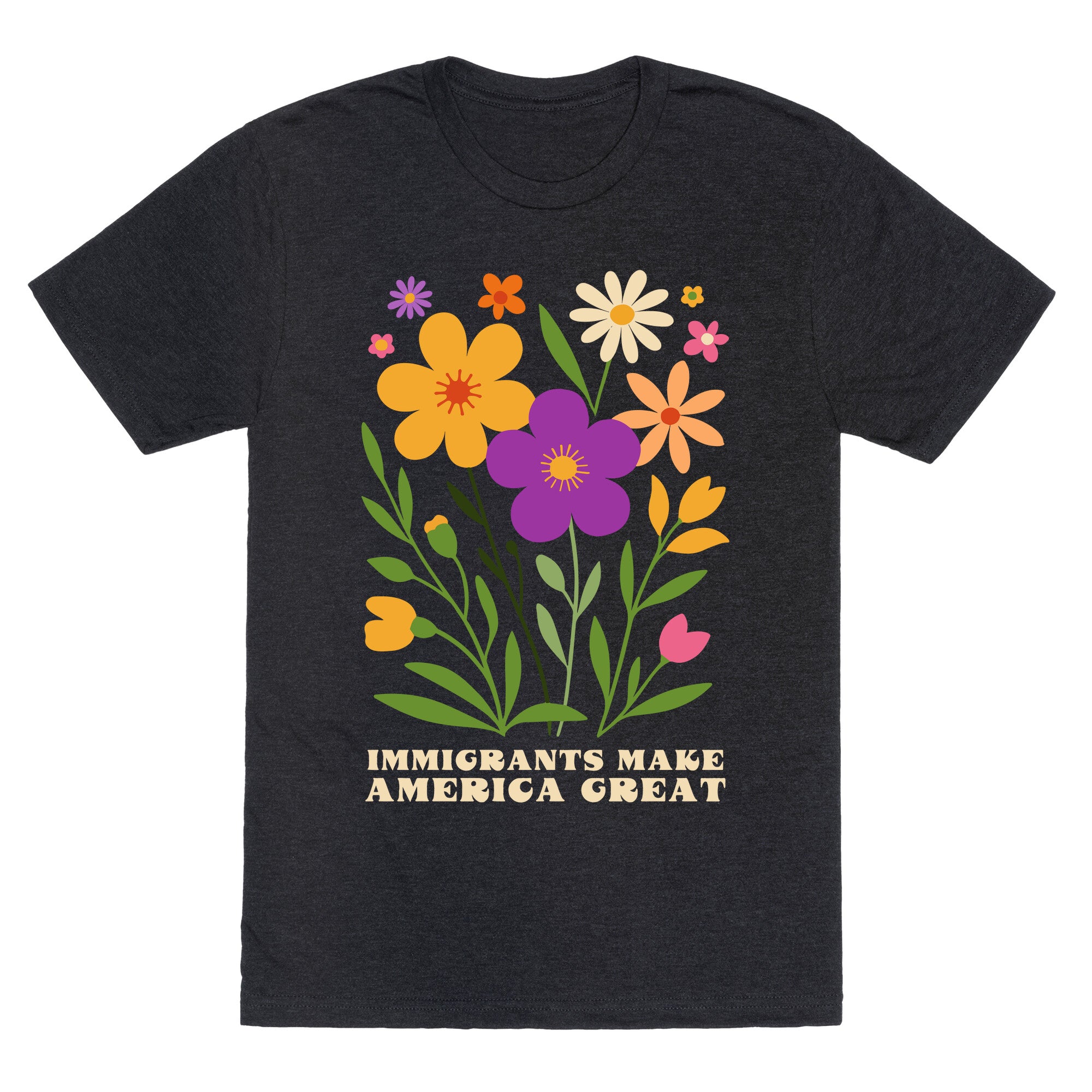 Immigrants Make America Great Floral Unisex Triblend Tee