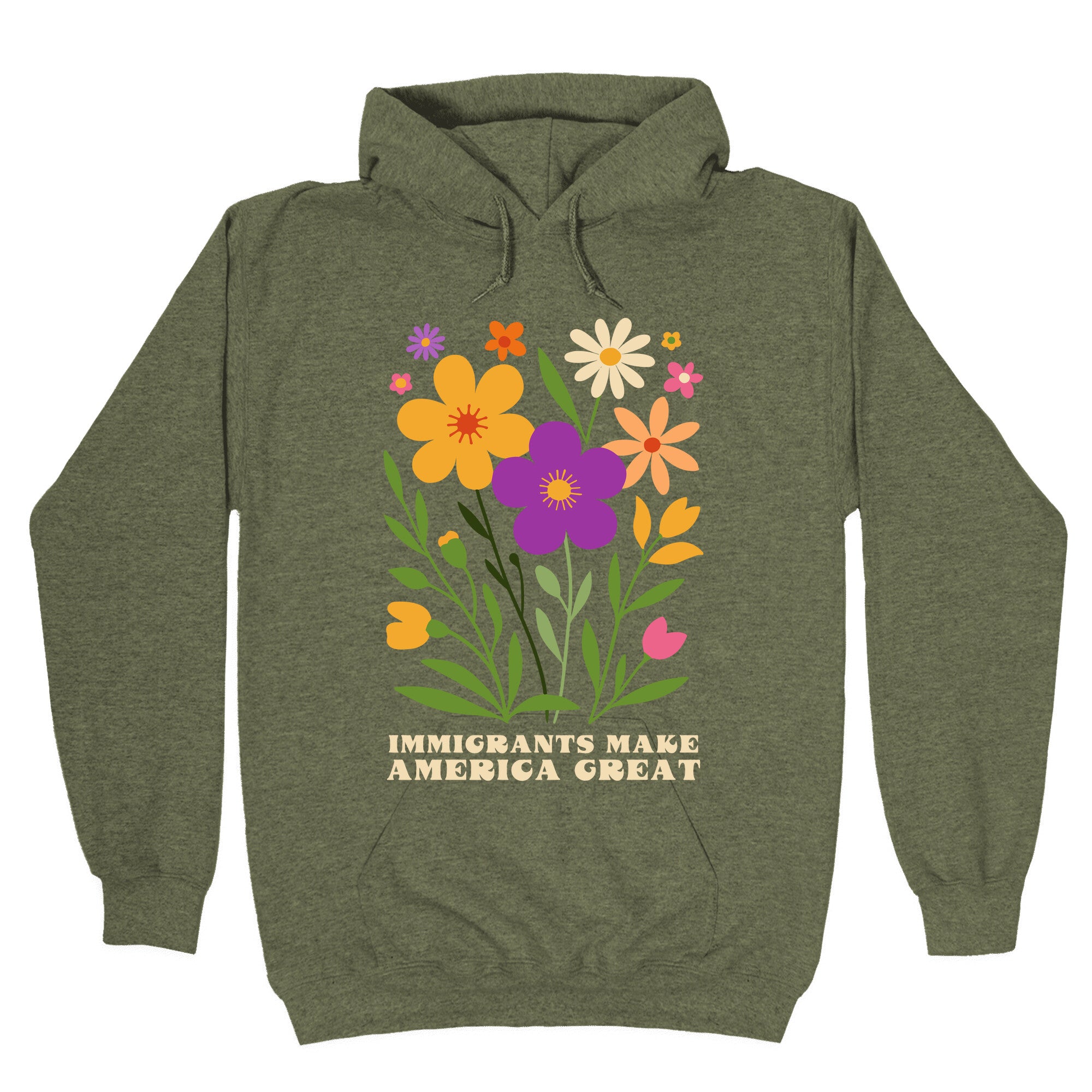 Immigrants Make America Great Floral Hoodie