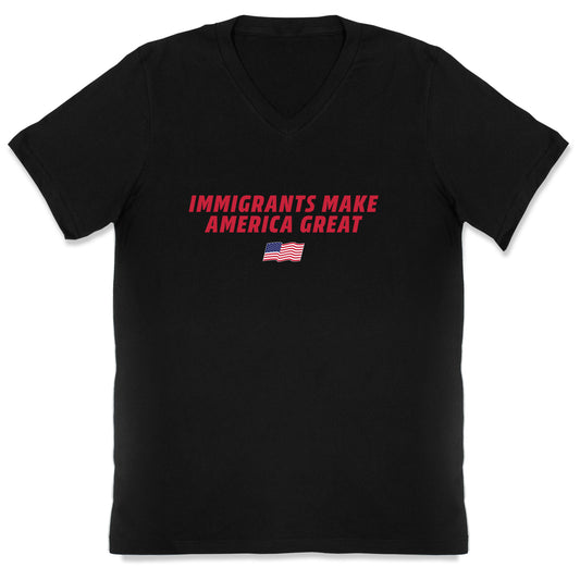 Immigrants Make America Great Flag V-Neck