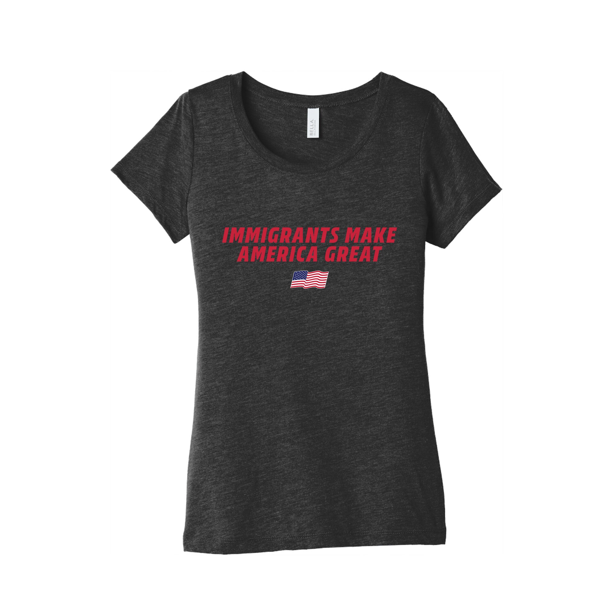 Immigrants Make America Great Flag Womens Triblend Tee