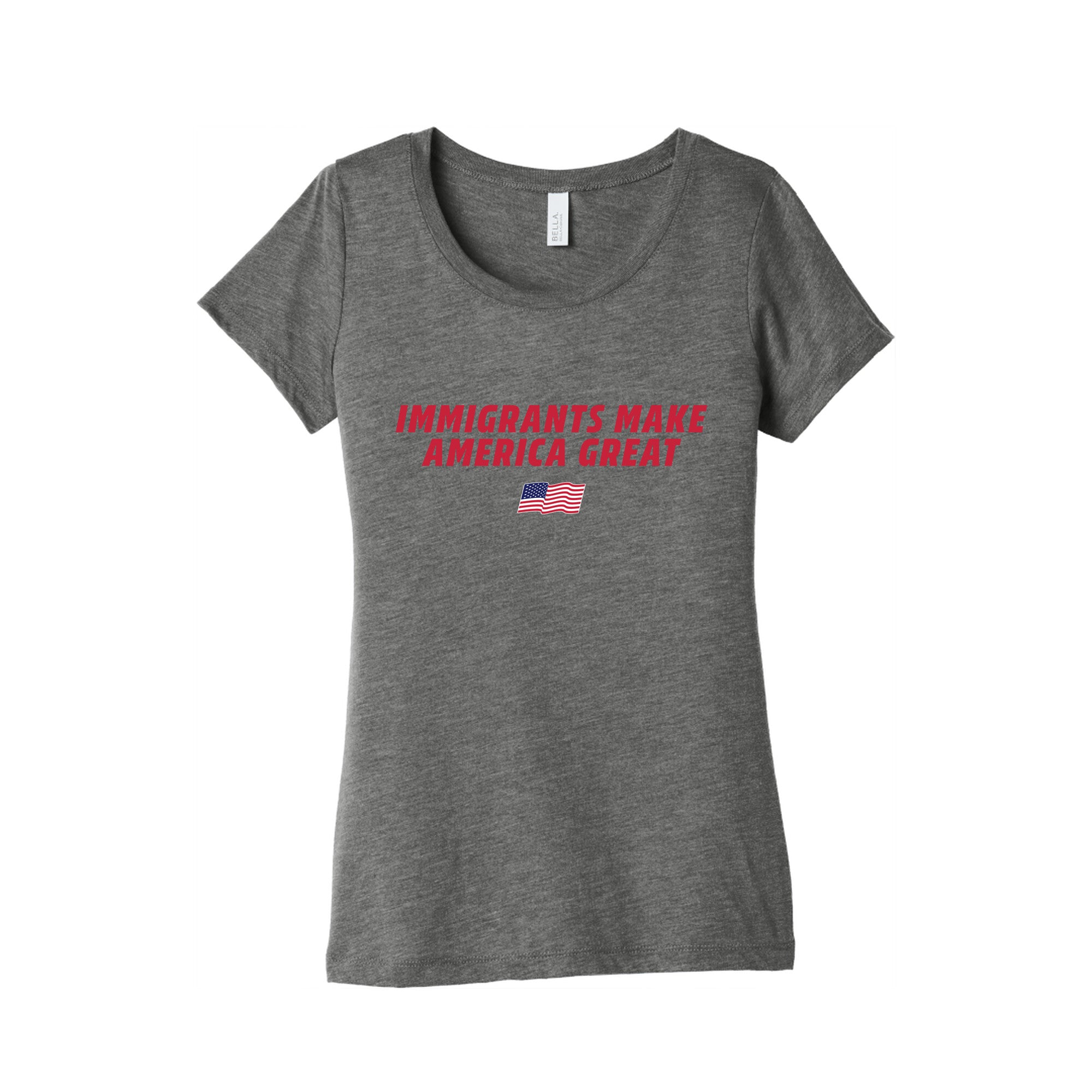 Immigrants Make America Great Flag Womens Triblend Tee