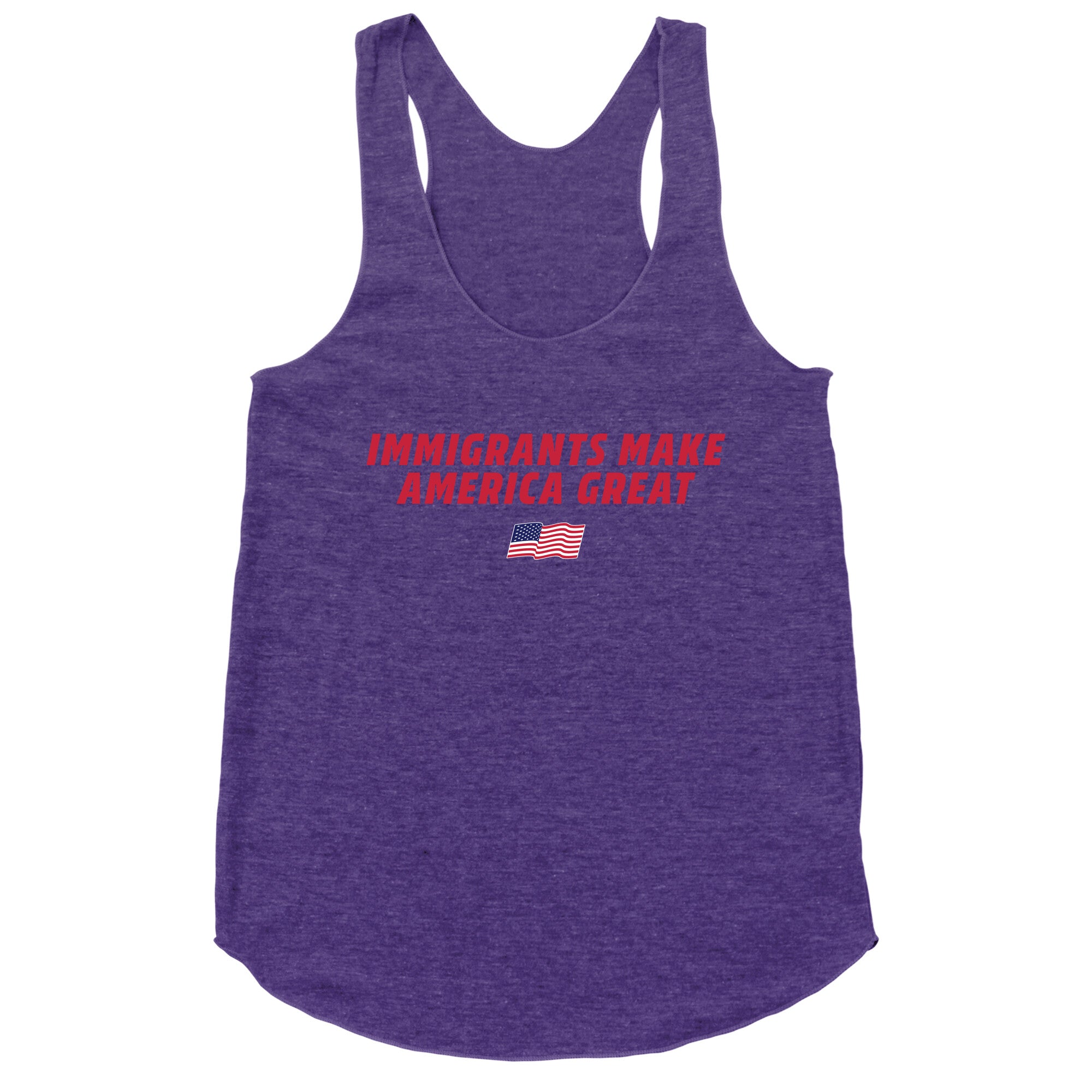 Immigrants Make America Great Flag Racerback Tank