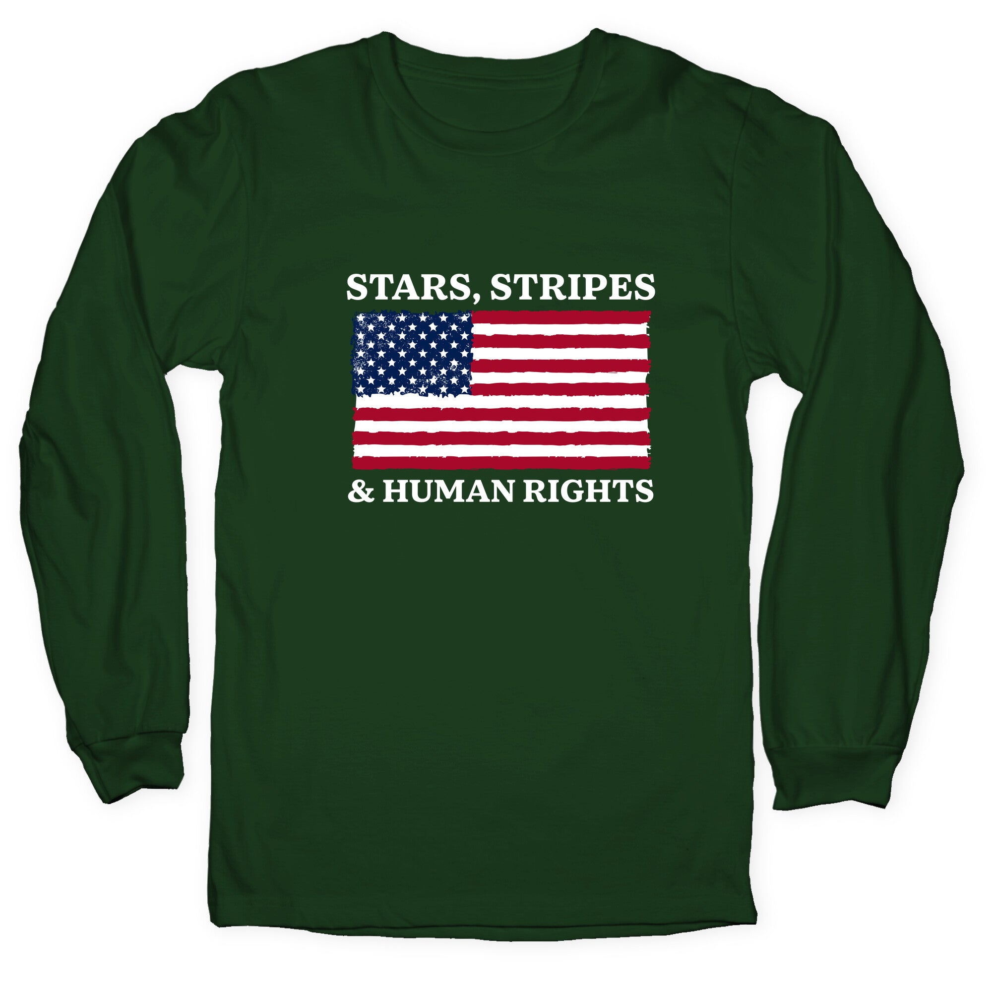 Stars Stripes And Human Rights Longsleeve Tee