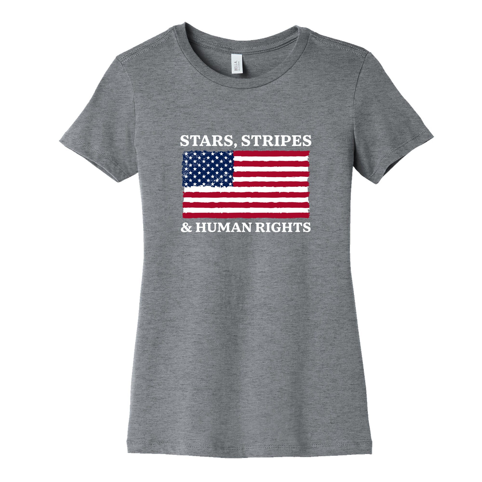 Stars Stripes And Human Rights Womens Cotton Tee