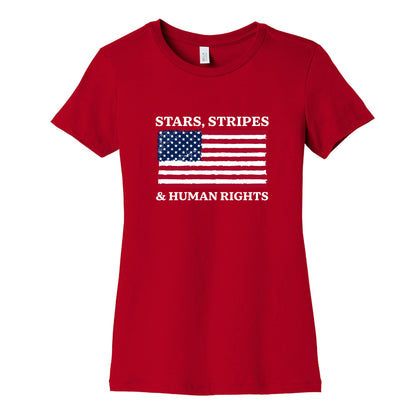 Stars Stripes And Human Rights Womens Cotton Tee