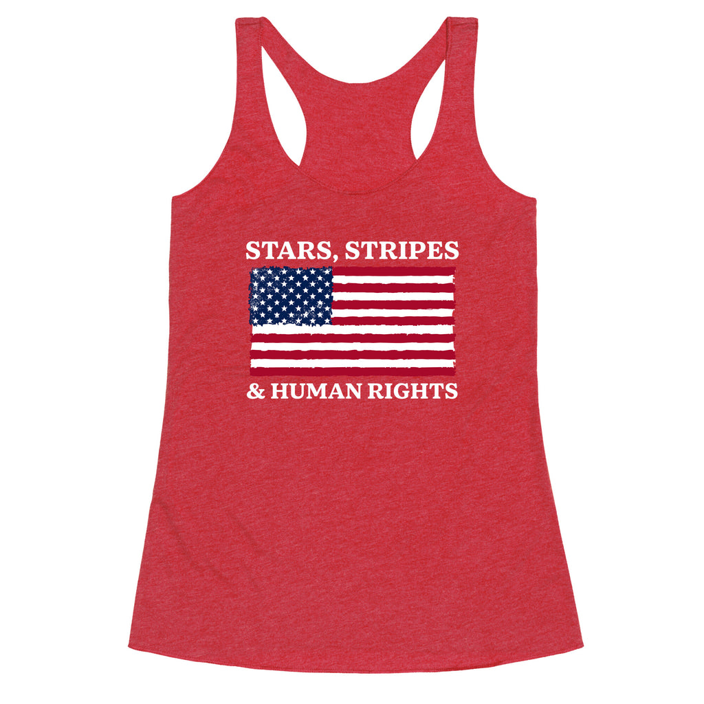 Stars Stripes And Human Rights Racerback Tank