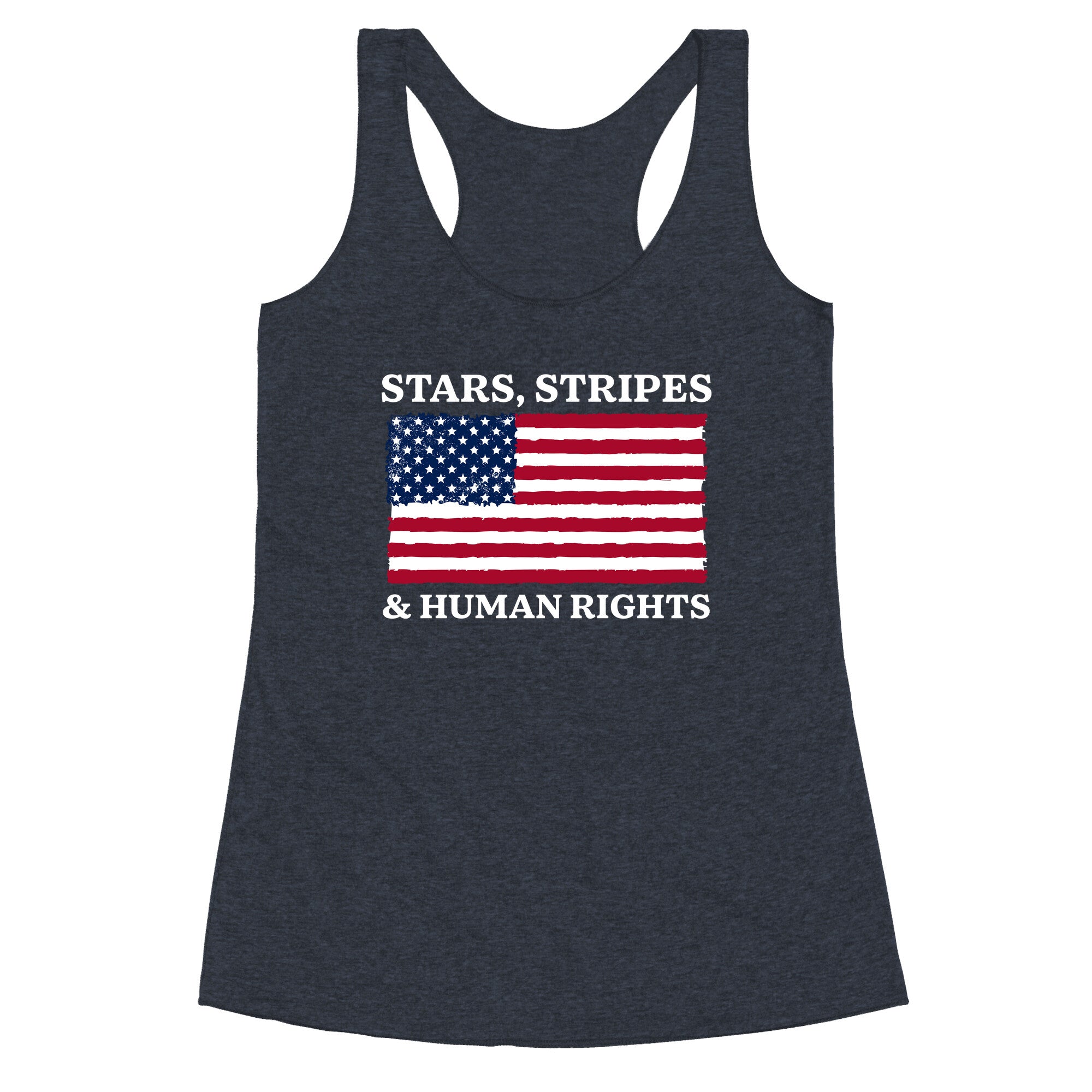 Stars Stripes And Human Rights Racerback Tank