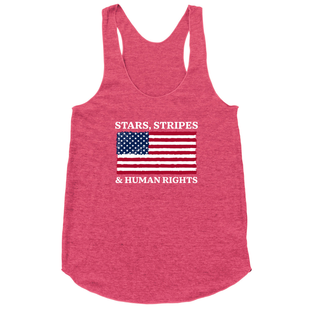 Stars Stripes And Human Rights Racerback Tank