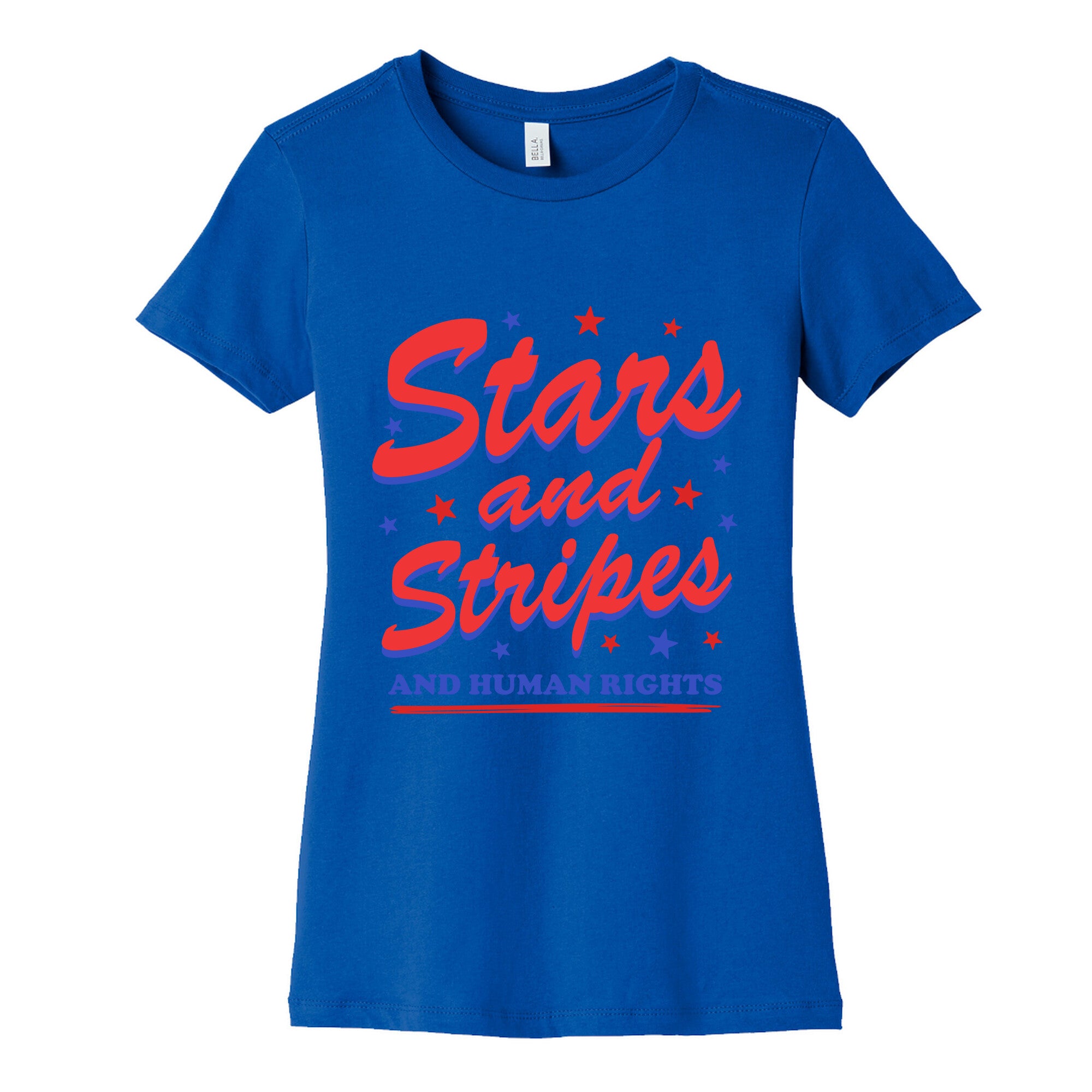 Starts Stripes Human Rights Womens Cotton Tee
