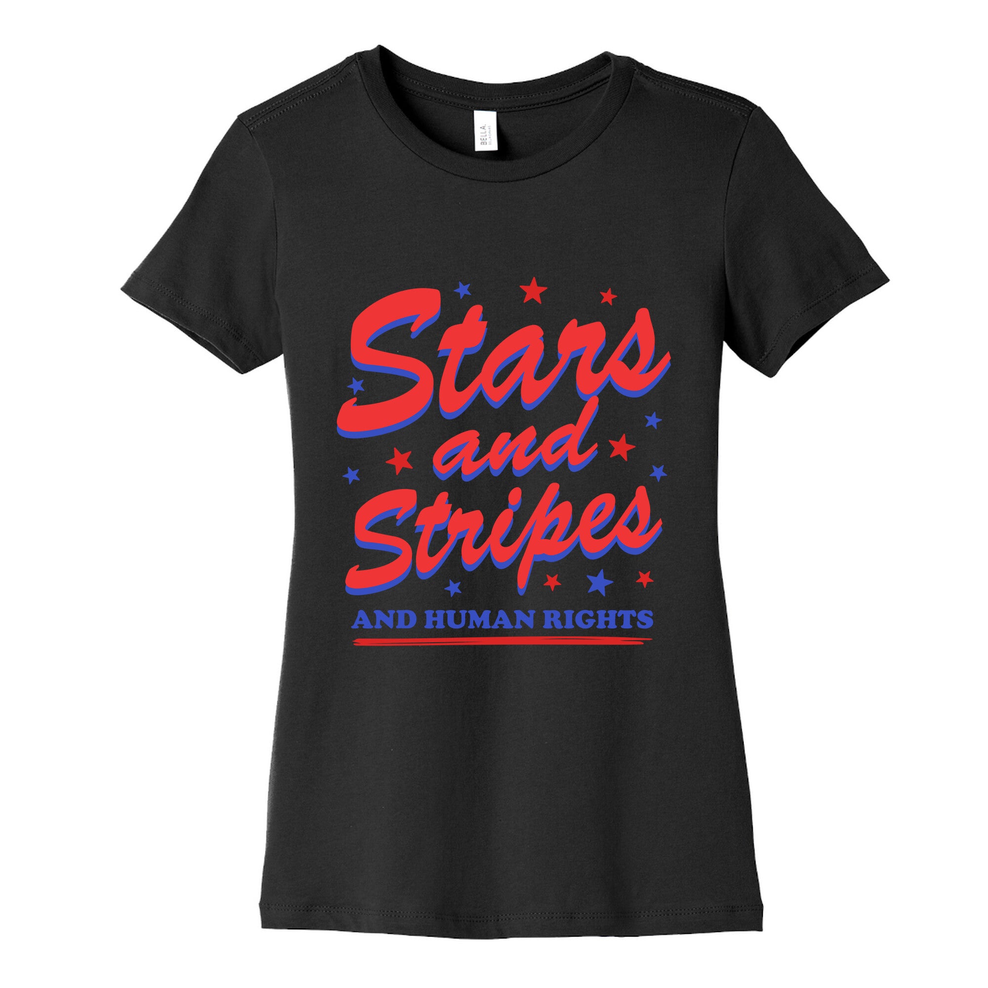 Starts Stripes Human Rights Womens Cotton Tee