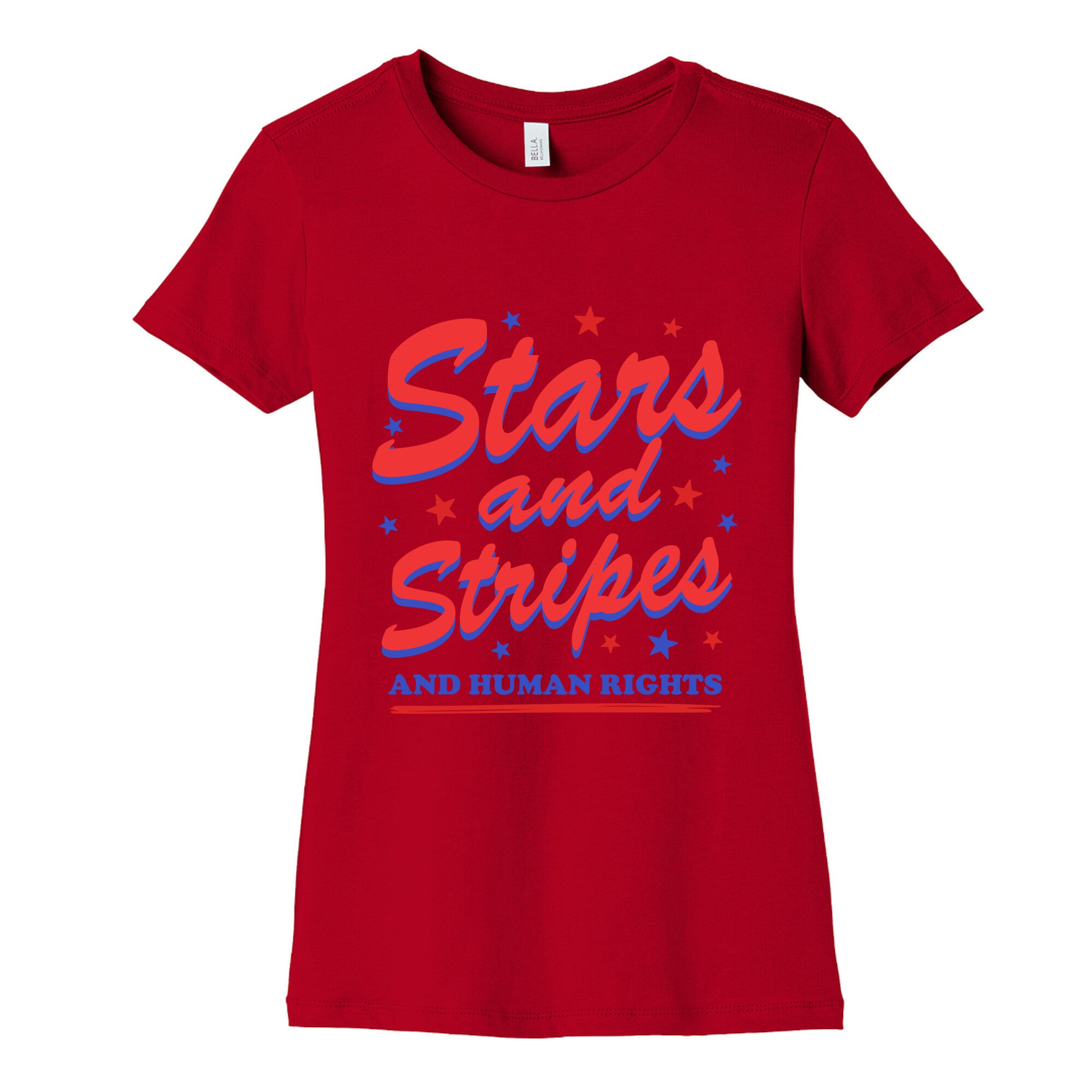 Starts Stripes Human Rights Womens Cotton Tee