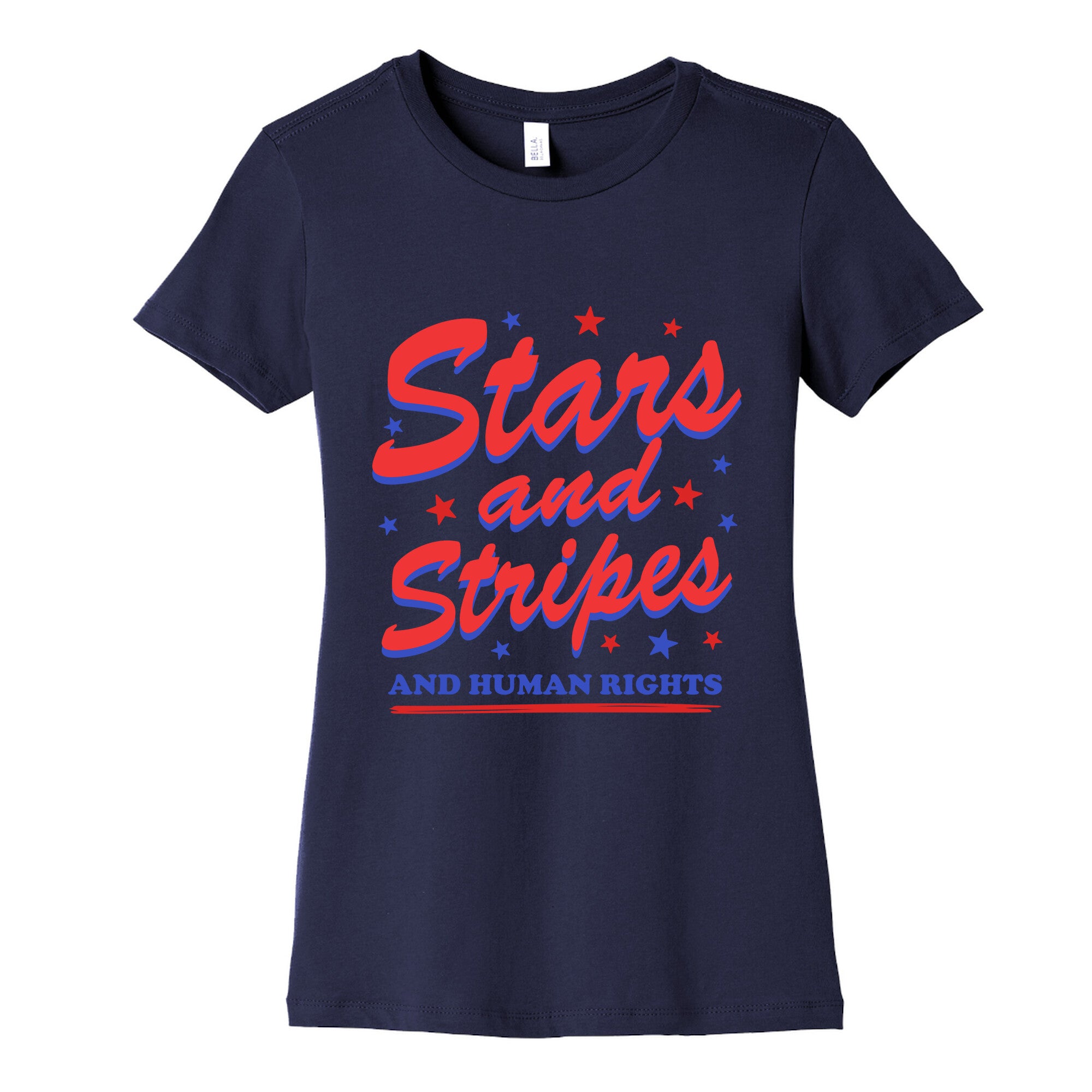 Starts Stripes Human Rights Womens Cotton Tee