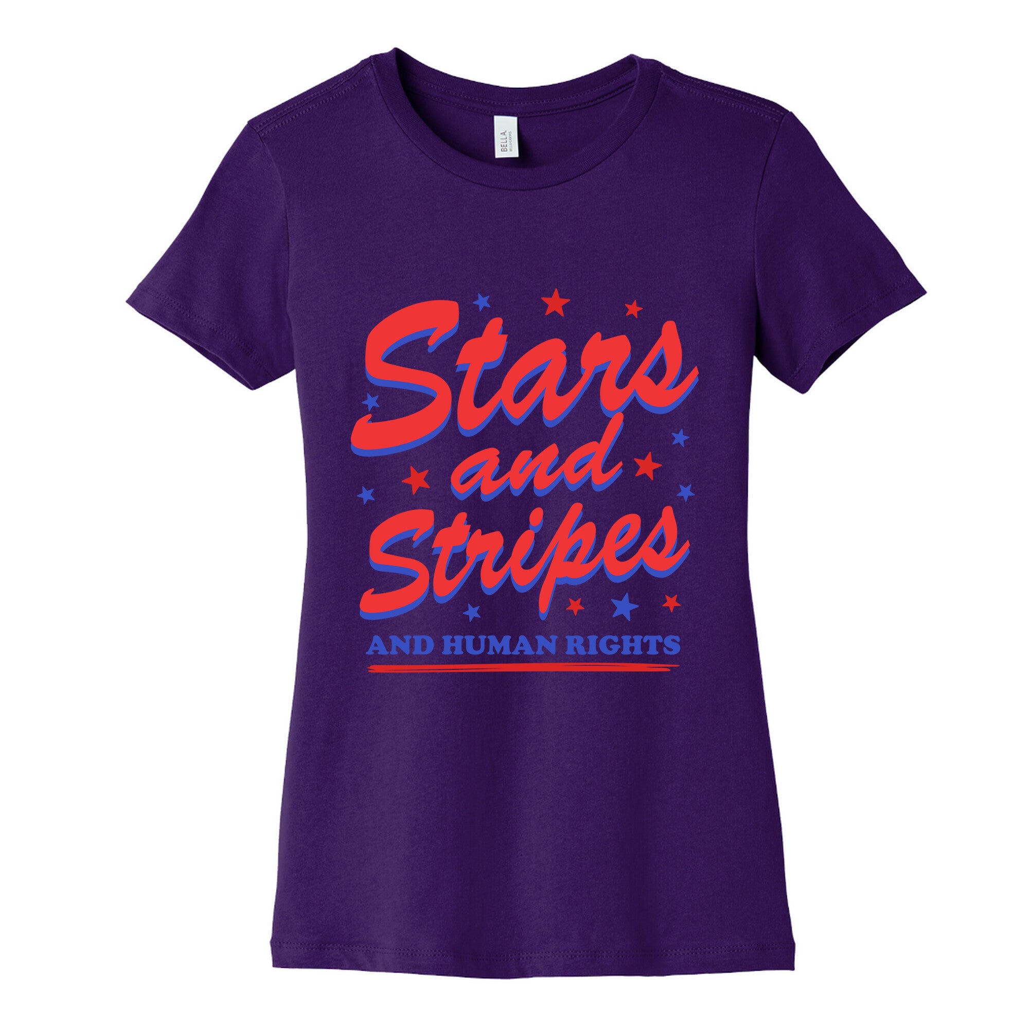 Starts Stripes Human Rights Womens Cotton Tee