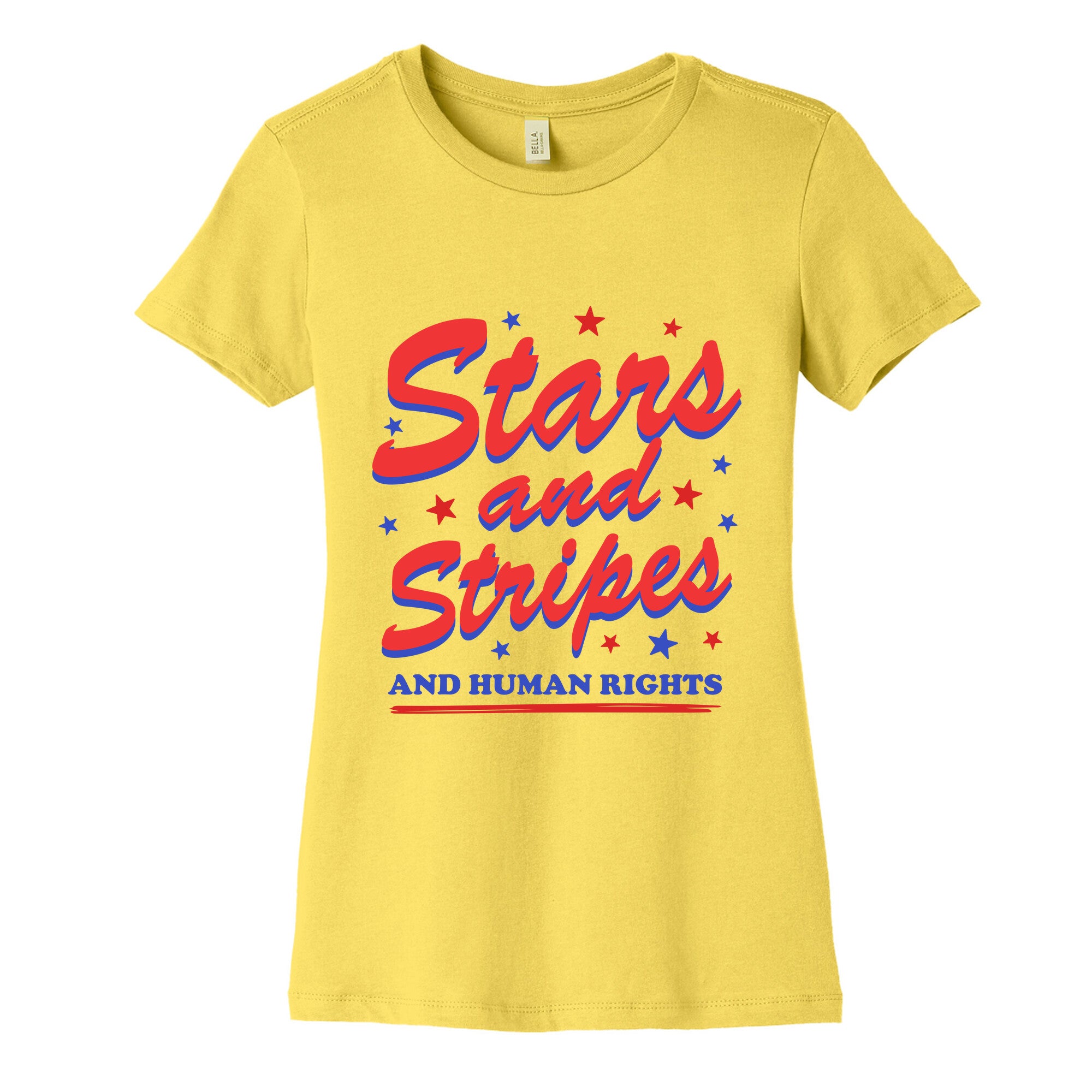 Starts Stripes Human Rights Womens Cotton Tee