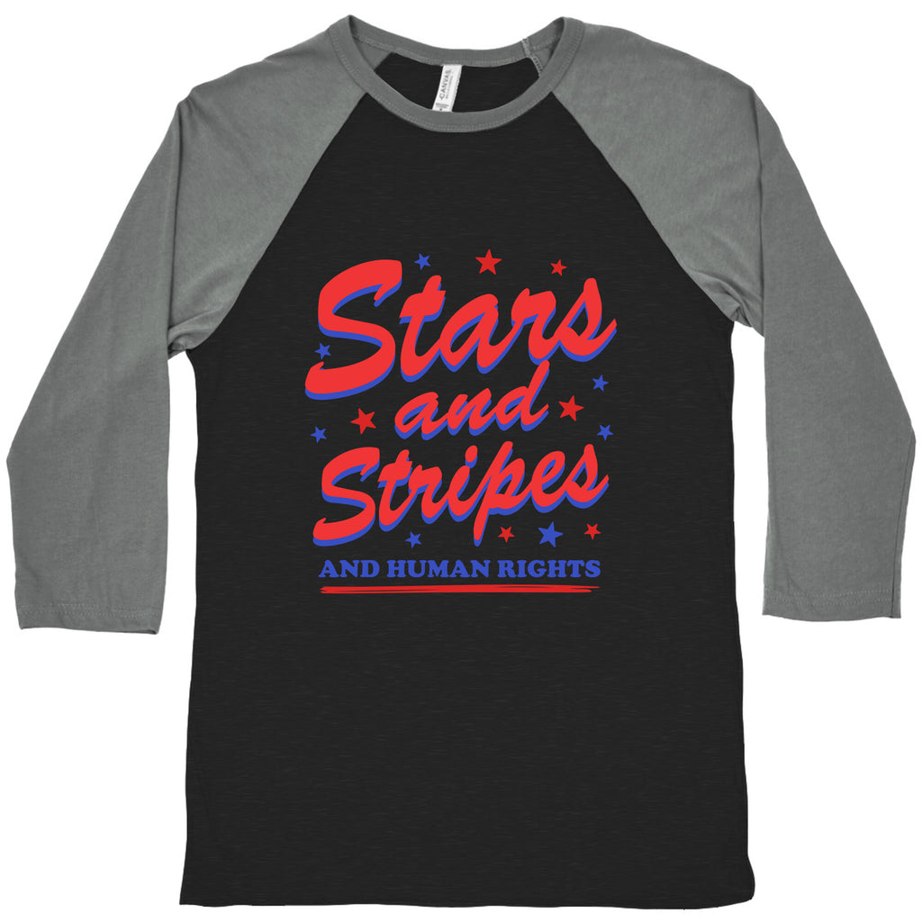 Starts Stripes Human Rights Baseball Tee