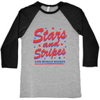 Starts Stripes Human Rights Baseball Tee