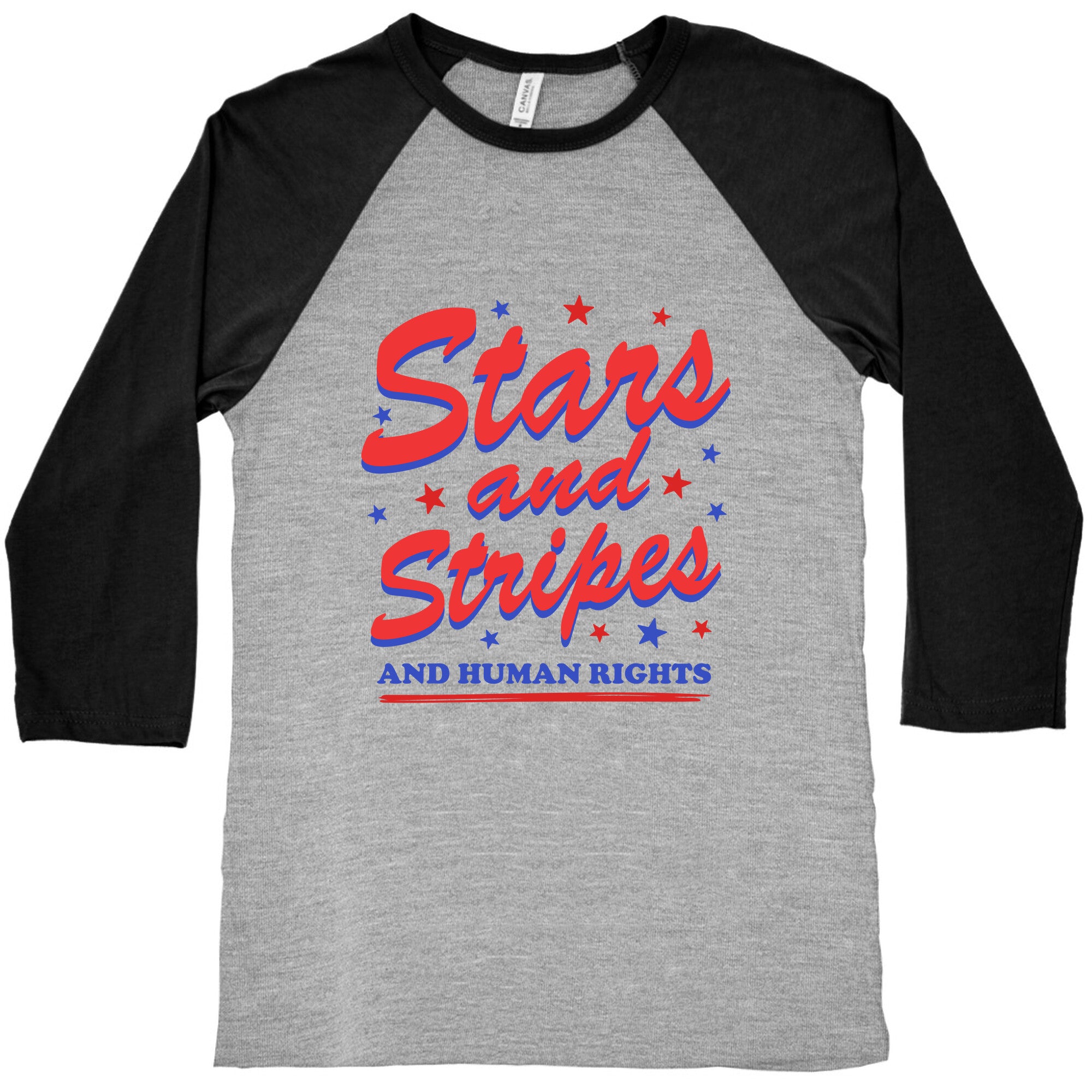 Starts Stripes Human Rights Baseball Tee