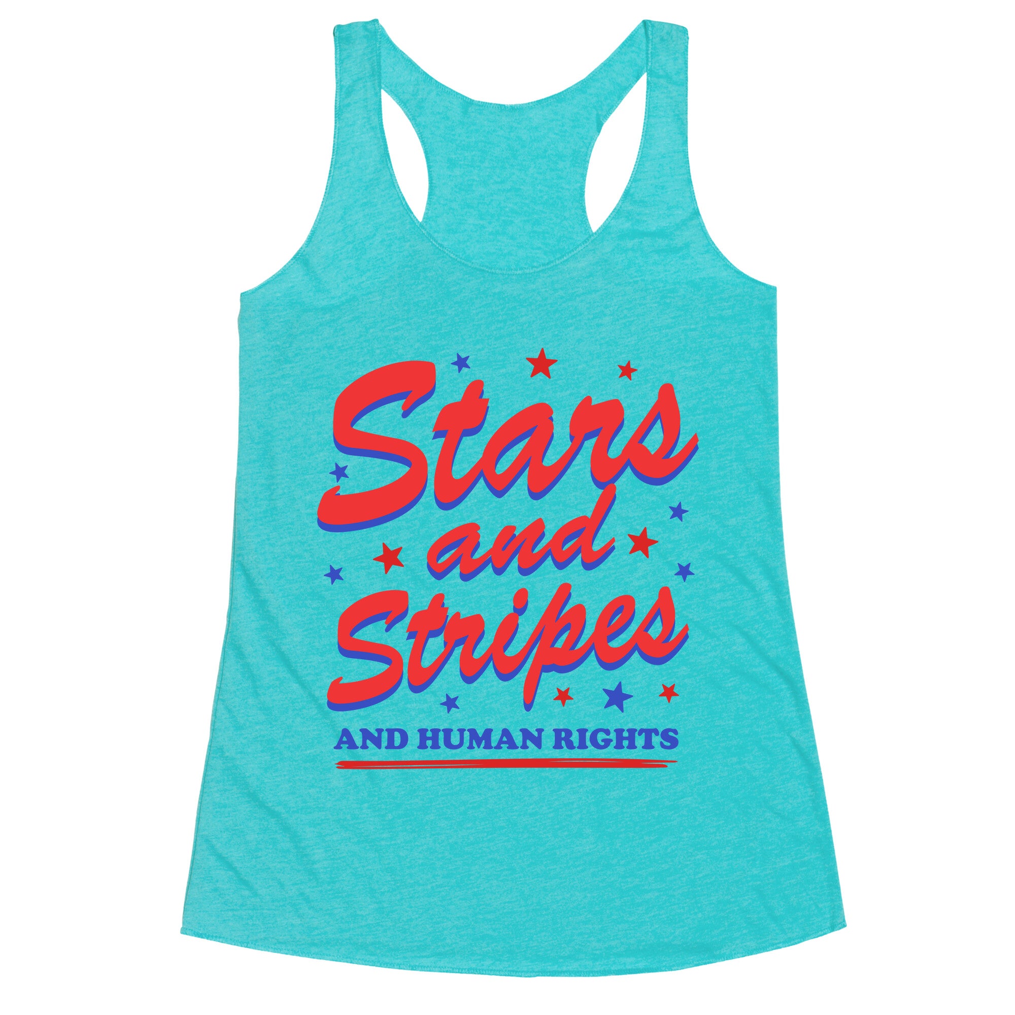 Starts Stripes Human Rights Racerback Tank