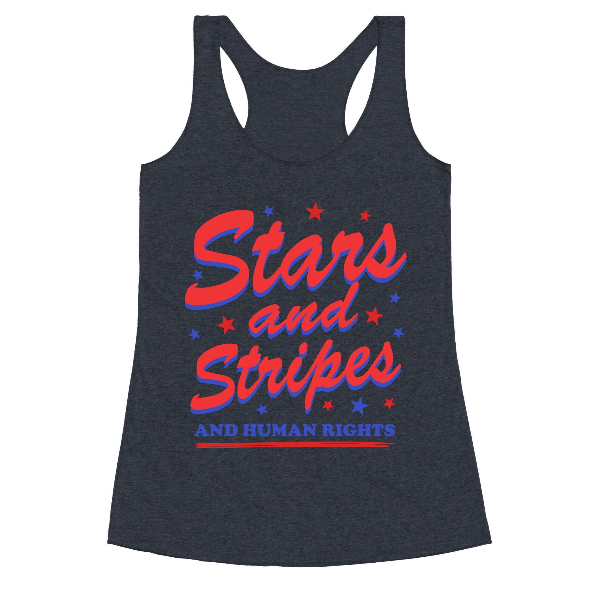 Starts Stripes Human Rights Racerback Tank