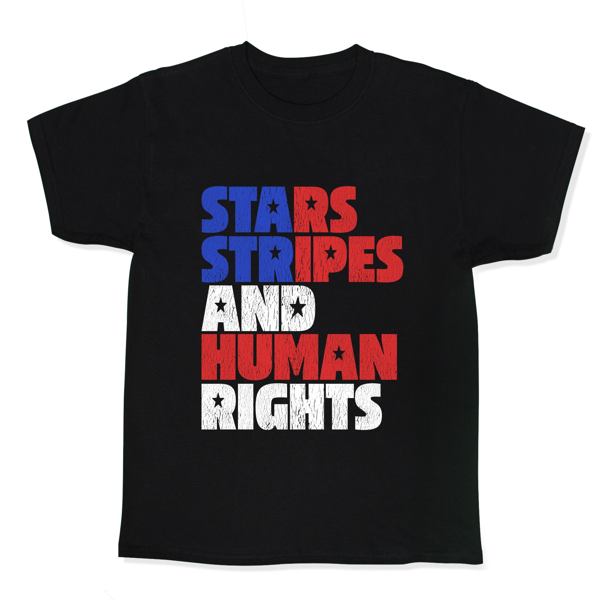 Starts Stripes Human Rights July 4th Kids Tee