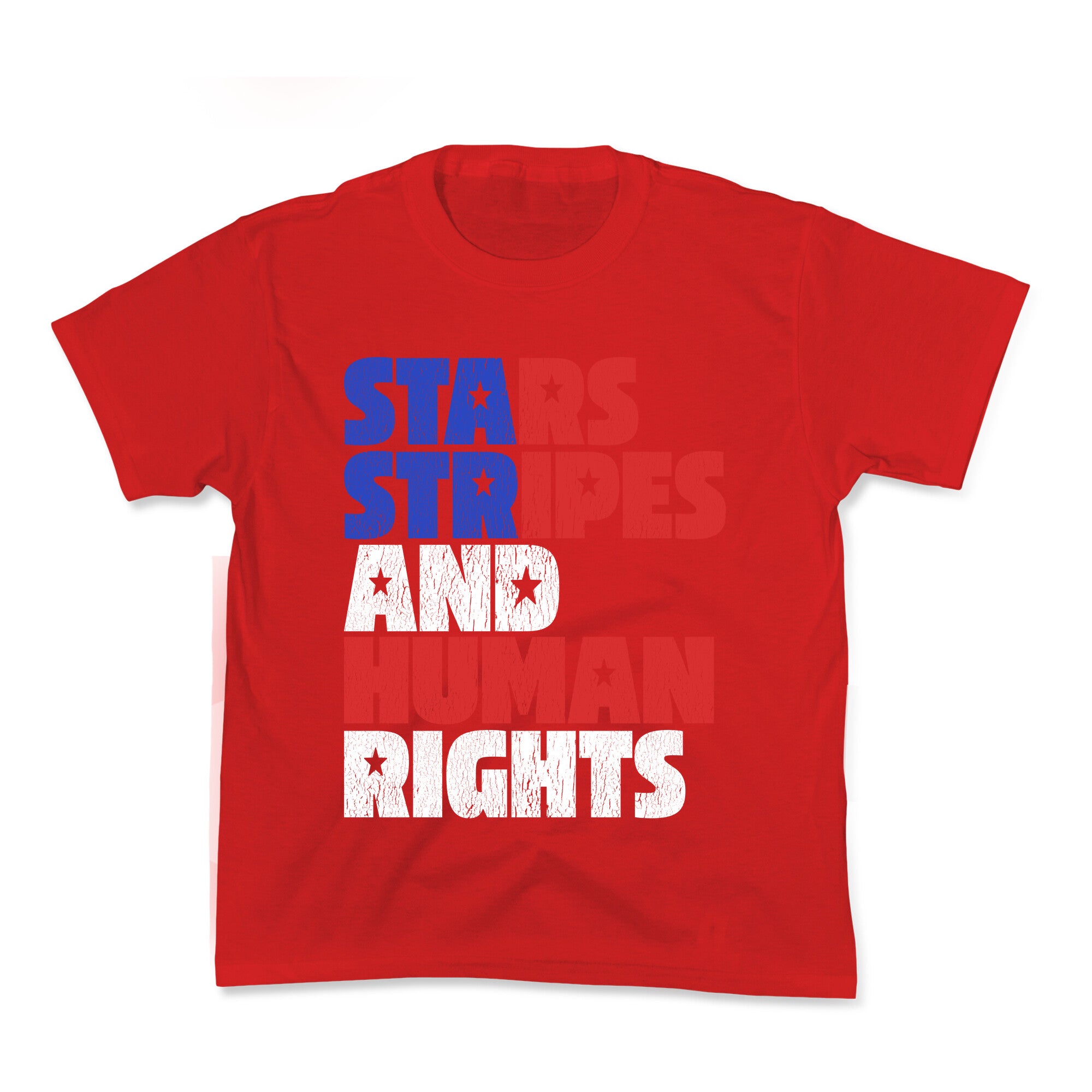 Starts Stripes Human Rights July 4th Kids Tee