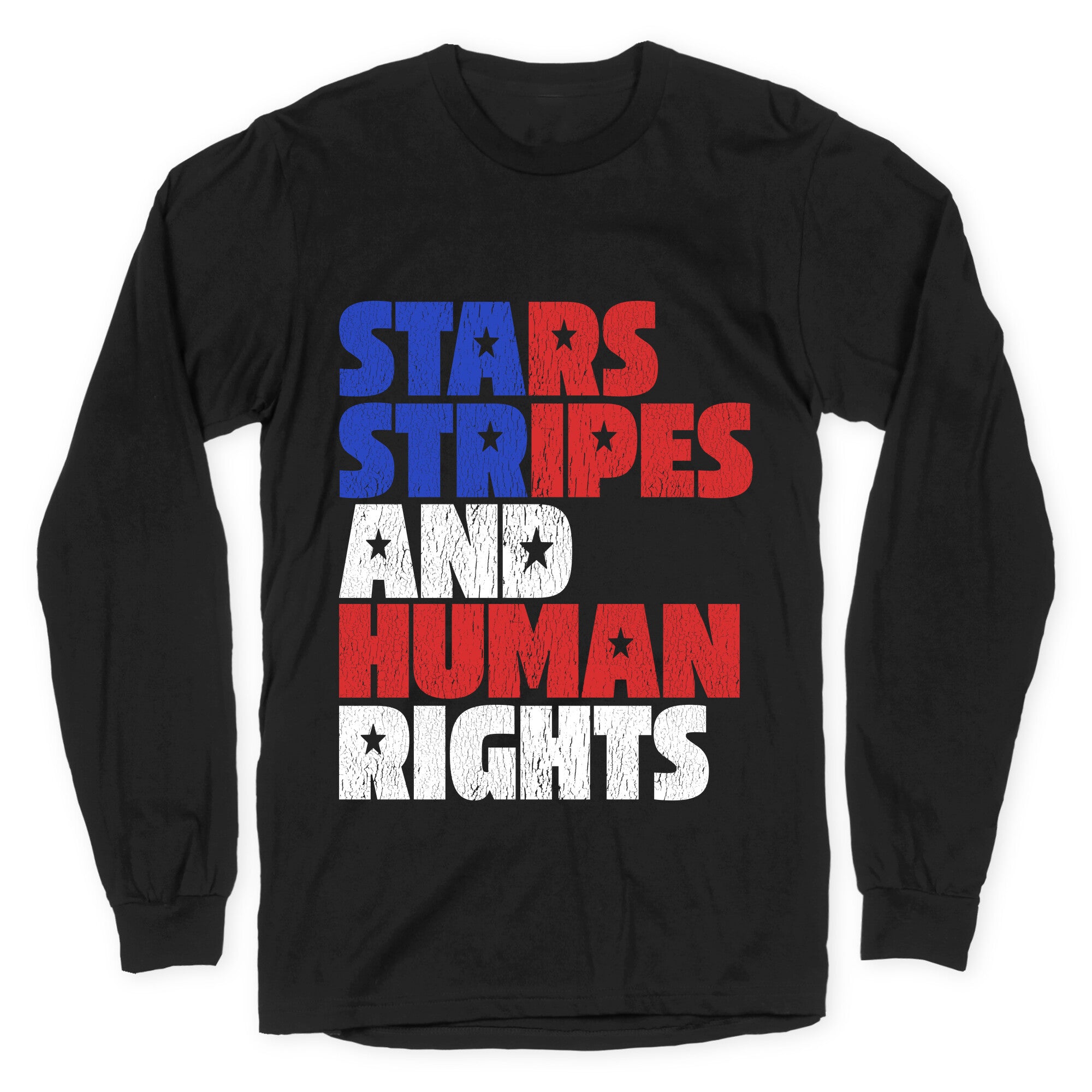 Starts Stripes Human Rights July 4th Longsleeve Tee