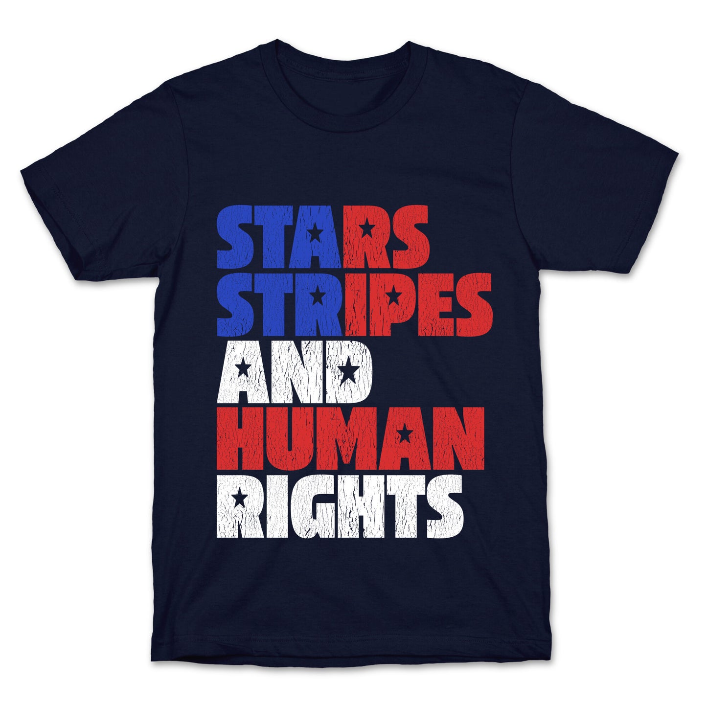 Starts Stripes Human Rights July 4th T-Shirt