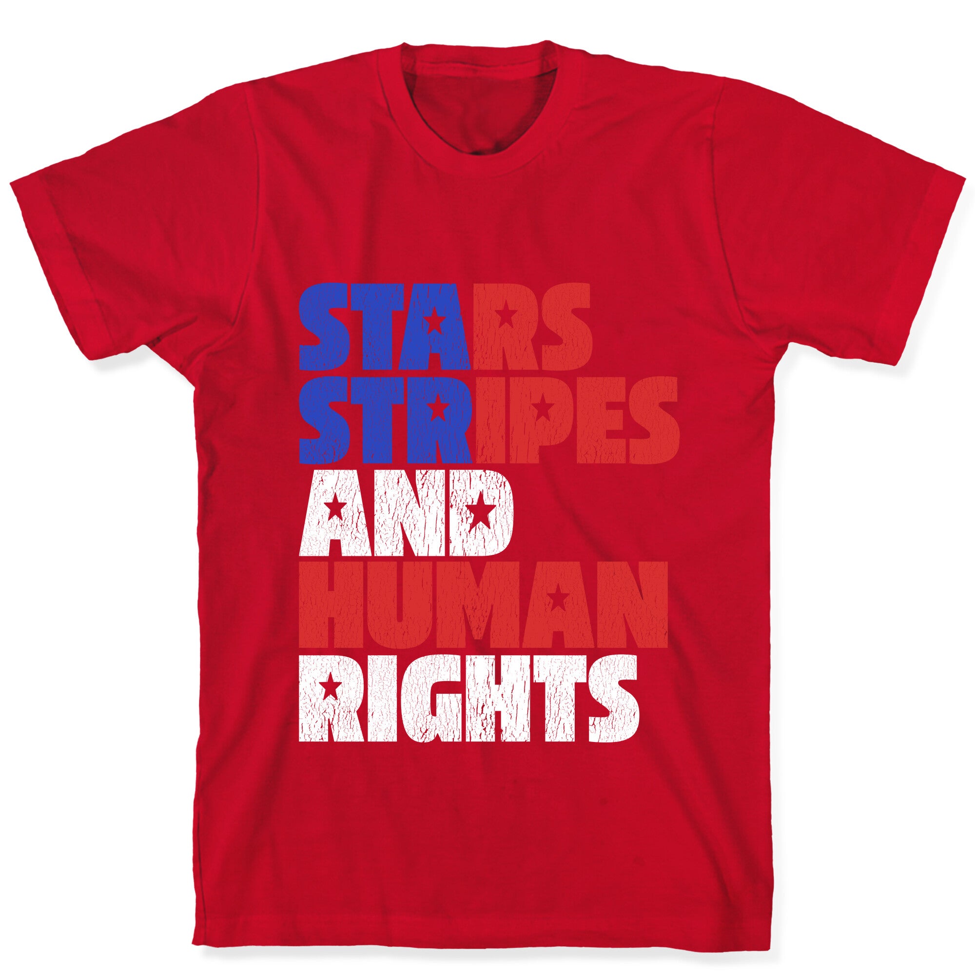 Starts Stripes Human Rights July 4th T-Shirt