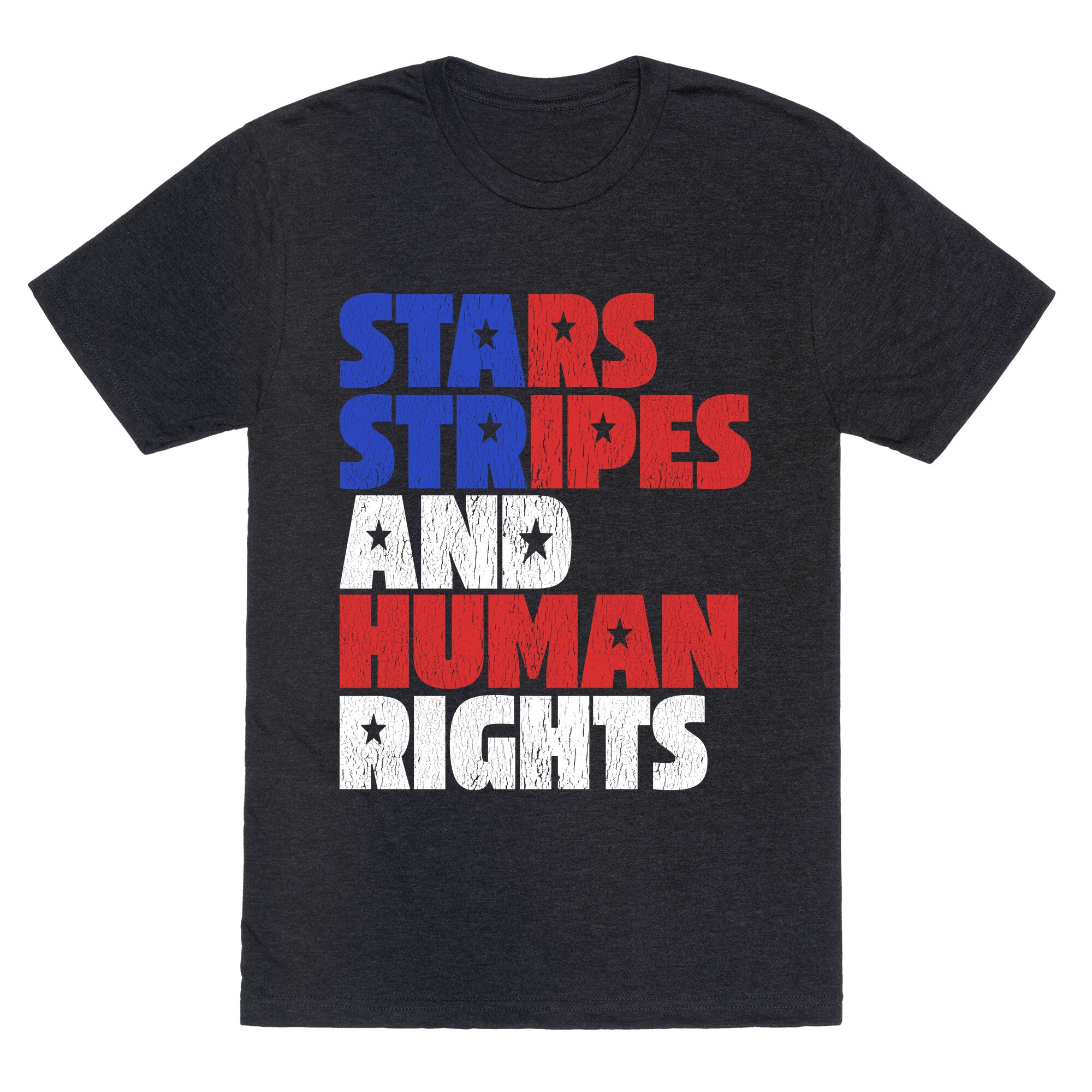 Starts Stripes Human Rights July 4th Unisex Triblend Tee