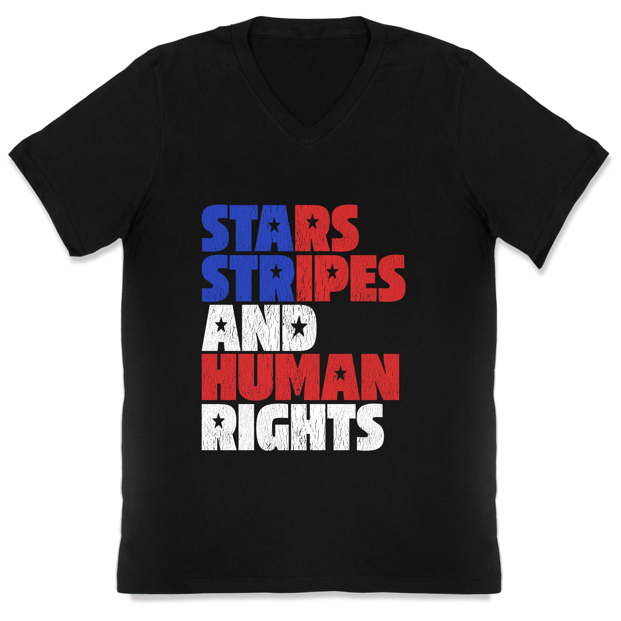 Starts Stripes Human Rights July 4th V-Neck