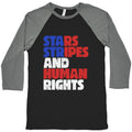 Starts Stripes Human Rights July 4th Baseball Tee