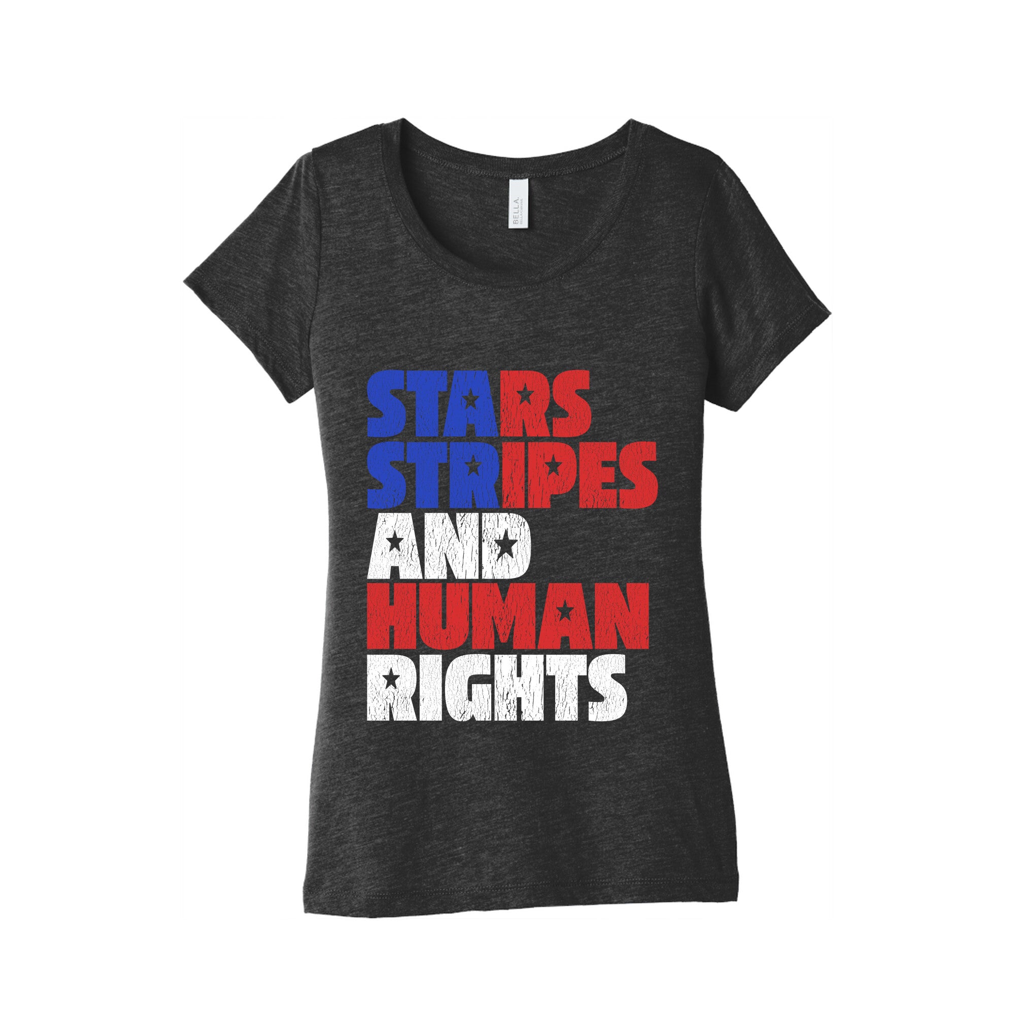 Starts Stripes Human Rights July 4th Womens Triblend Tee