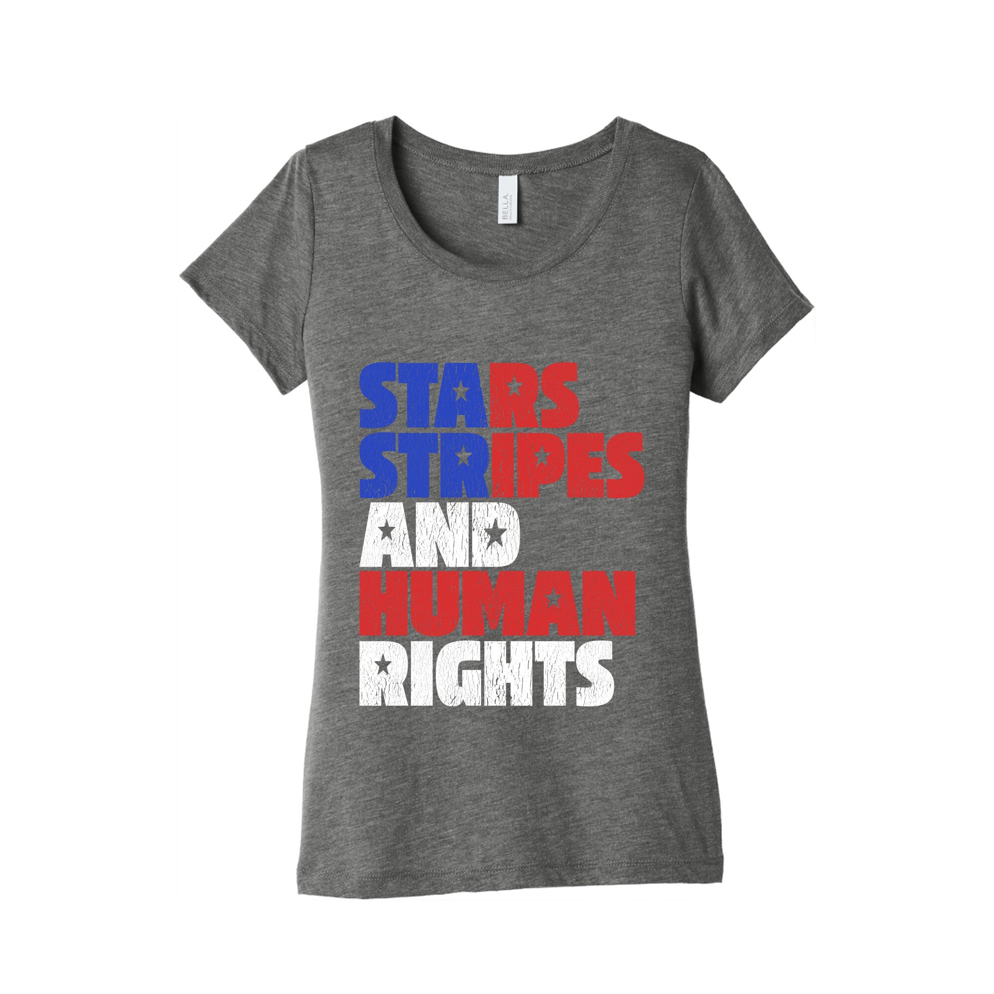 Starts Stripes Human Rights July 4th Womens Triblend Tee