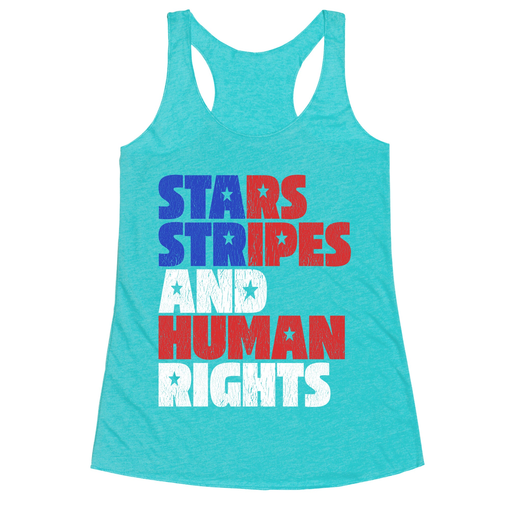 Starts Stripes Human Rights July 4th Racerback Tank