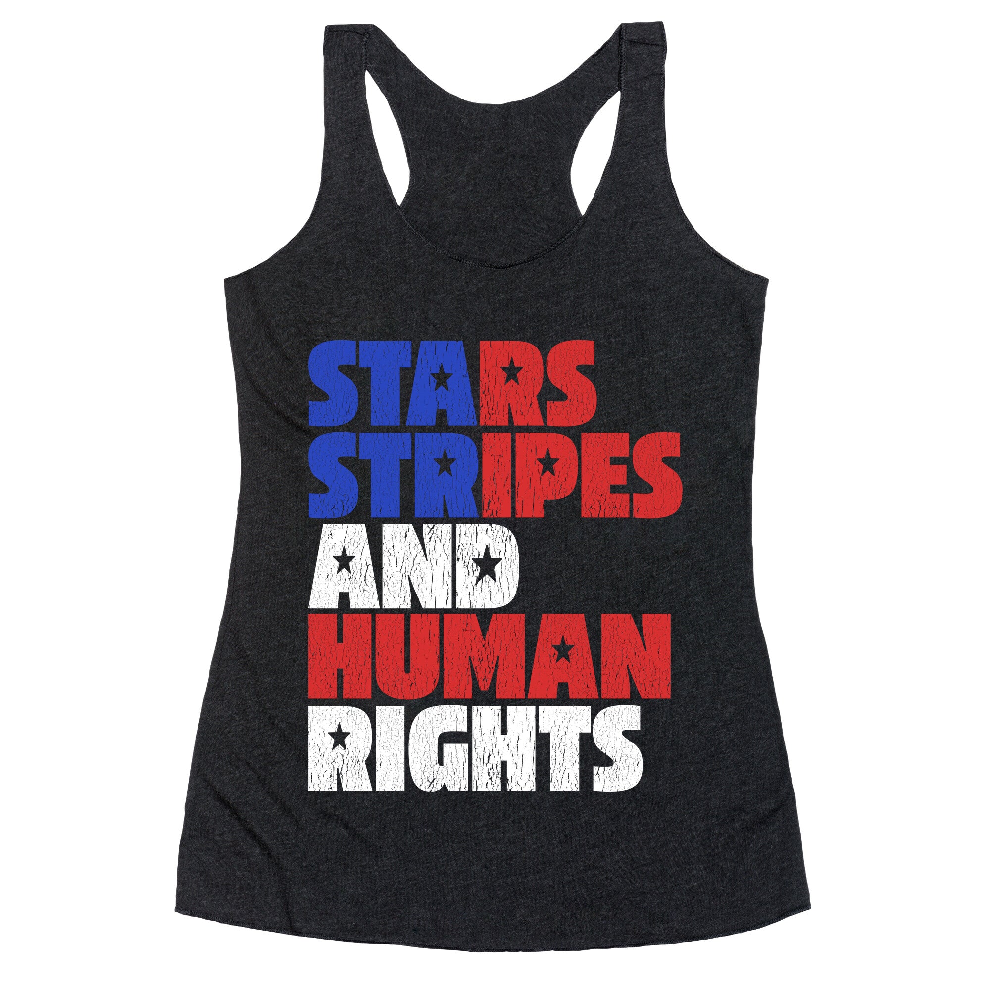Starts Stripes Human Rights July 4th Racerback Tank