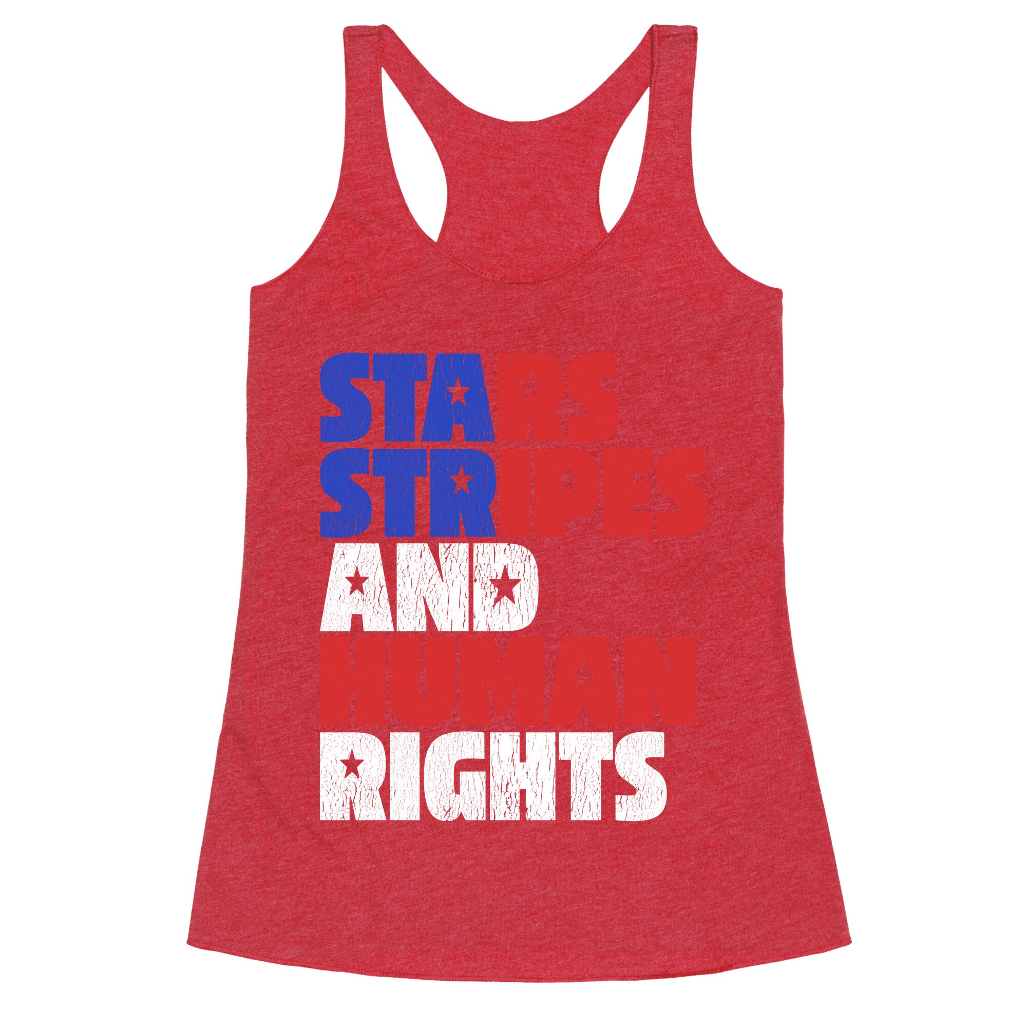 Starts Stripes Human Rights July 4th Racerback Tank