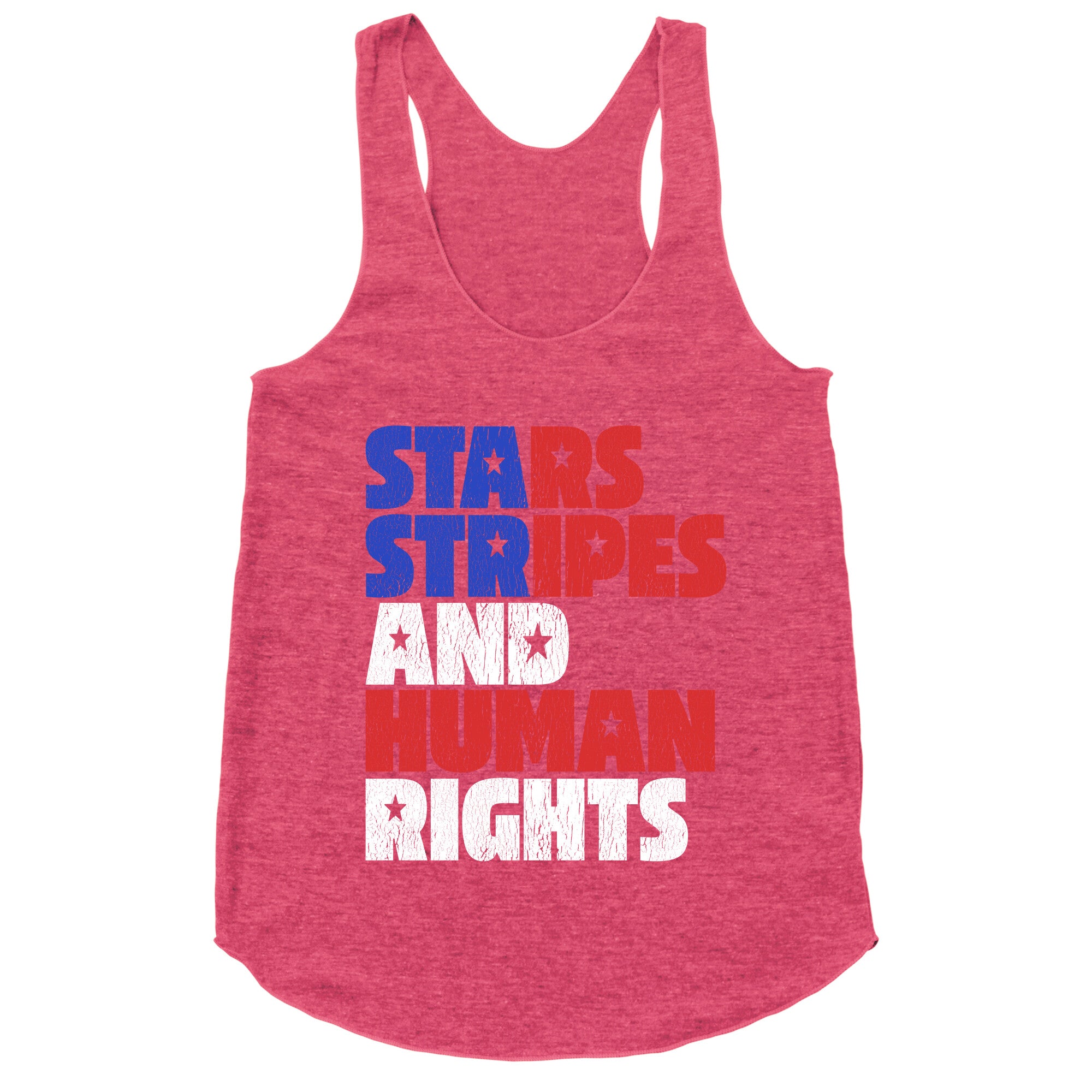 Starts Stripes Human Rights July 4th Racerback Tank