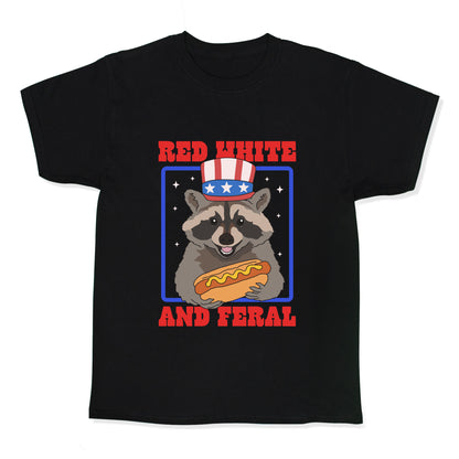 Red White And Feral Kids Tee