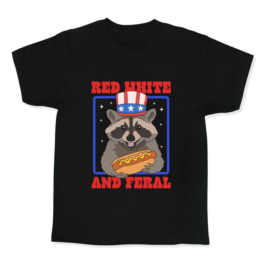 Red White And Feral Kids Tee
